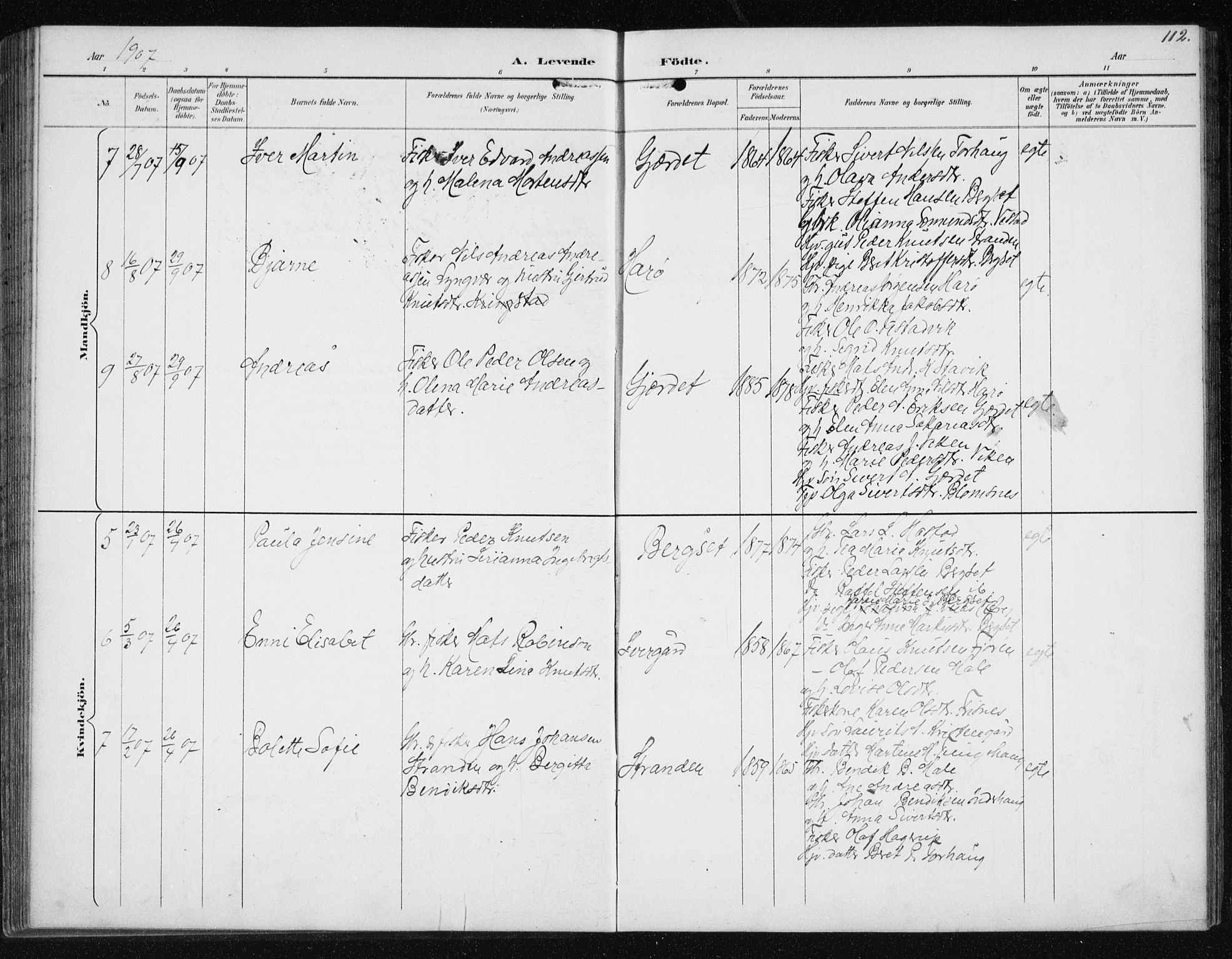 Ministerialprotokoller, klokkerbøker og fødselsregistre - Møre og Romsdal, AV/SAT-A-1454/566/L0773: Parish register (copy) no. 566C02, 1892-1909, p. 112