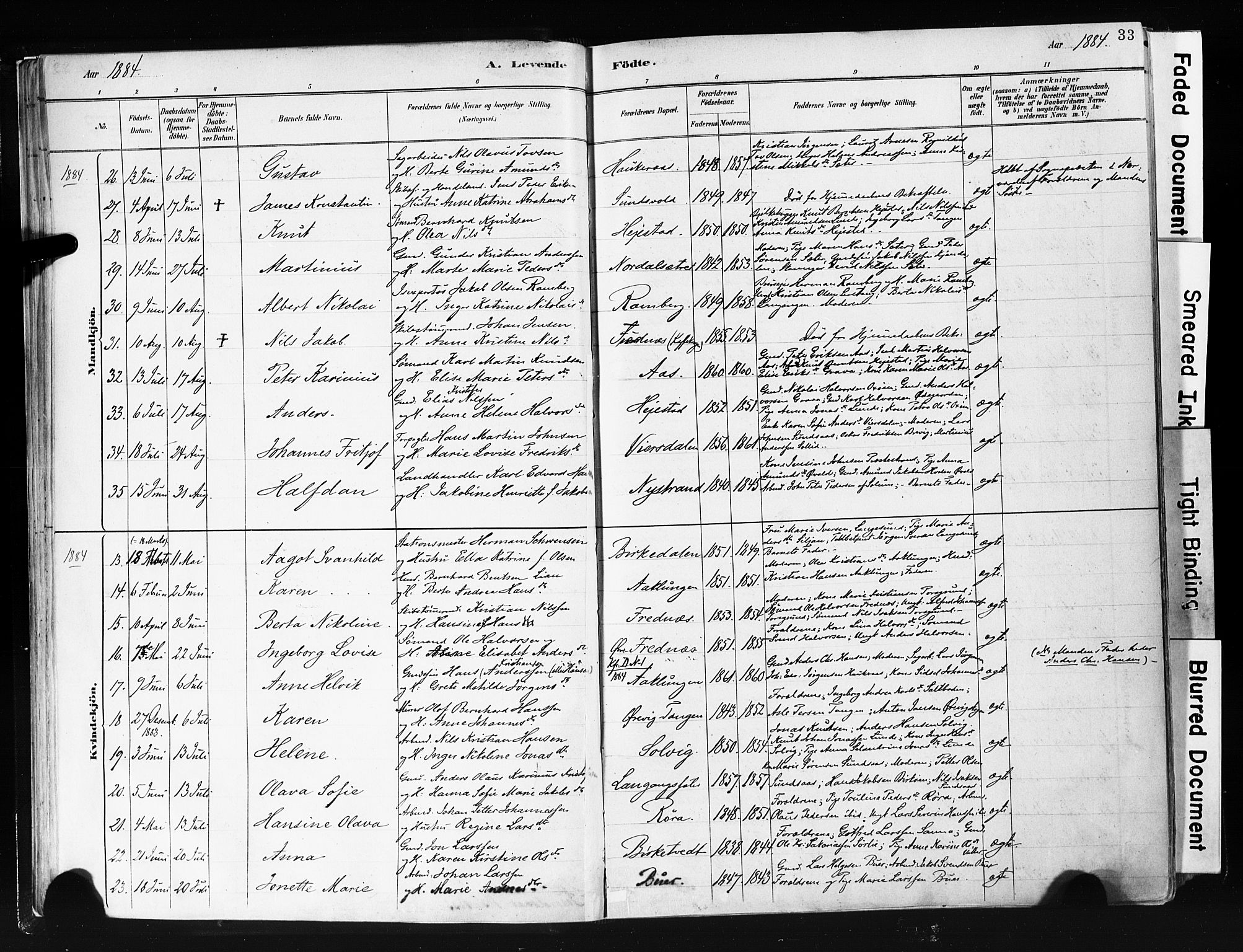 Eidanger kirkebøker, AV/SAKO-A-261/F/Fa/L0012: Parish register (official) no. 12, 1879-1900, p. 33