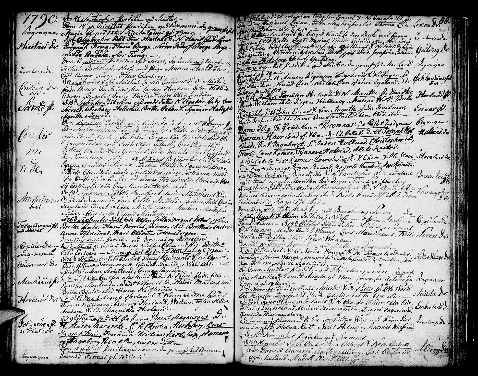 Finnås sokneprestembete, AV/SAB-A-99925/H/Ha/Haa/Haaa/L0003: Parish register (official) no. A 3, 1765-1803, p. 88