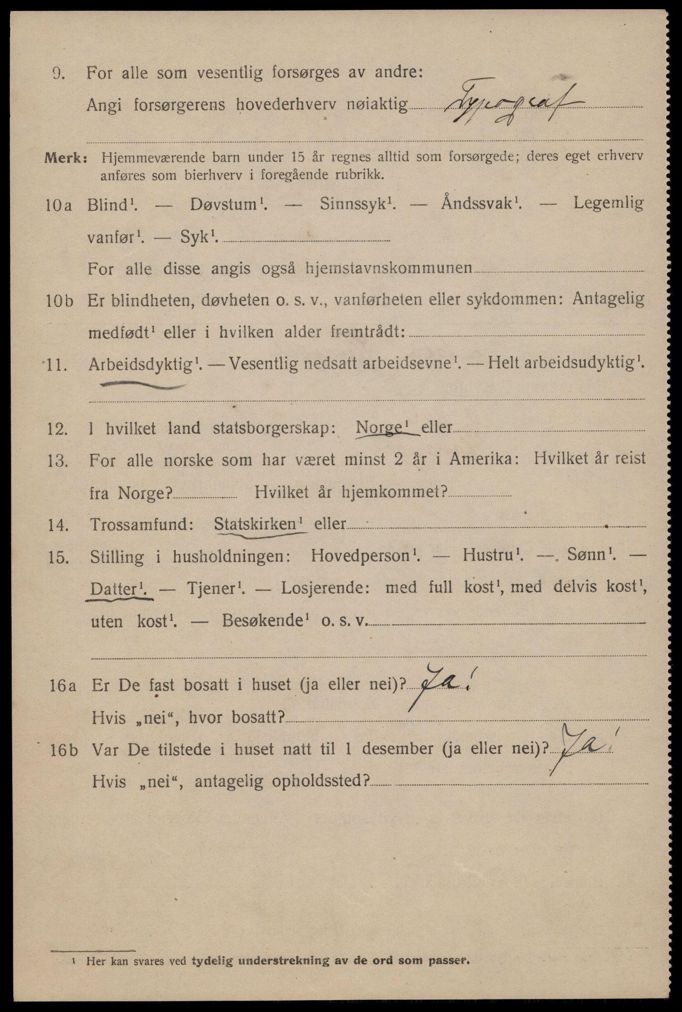 SAST, 1920 census for Stavanger, 1920, p. 97367