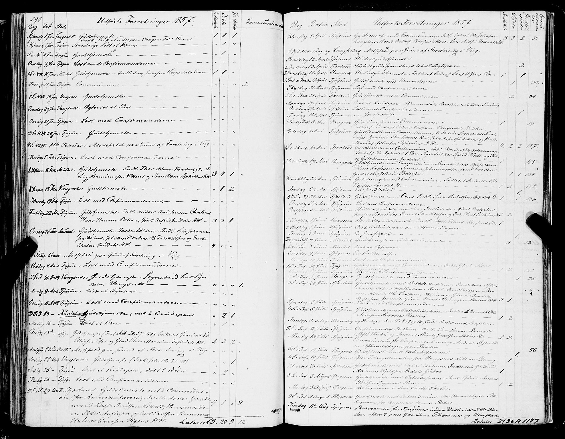 Balestrand sokneprestembete, AV/SAB-A-79601/H/Haa/Haaa/L0002: Parish register (official) no. A 2, 1847-1866, p. 293