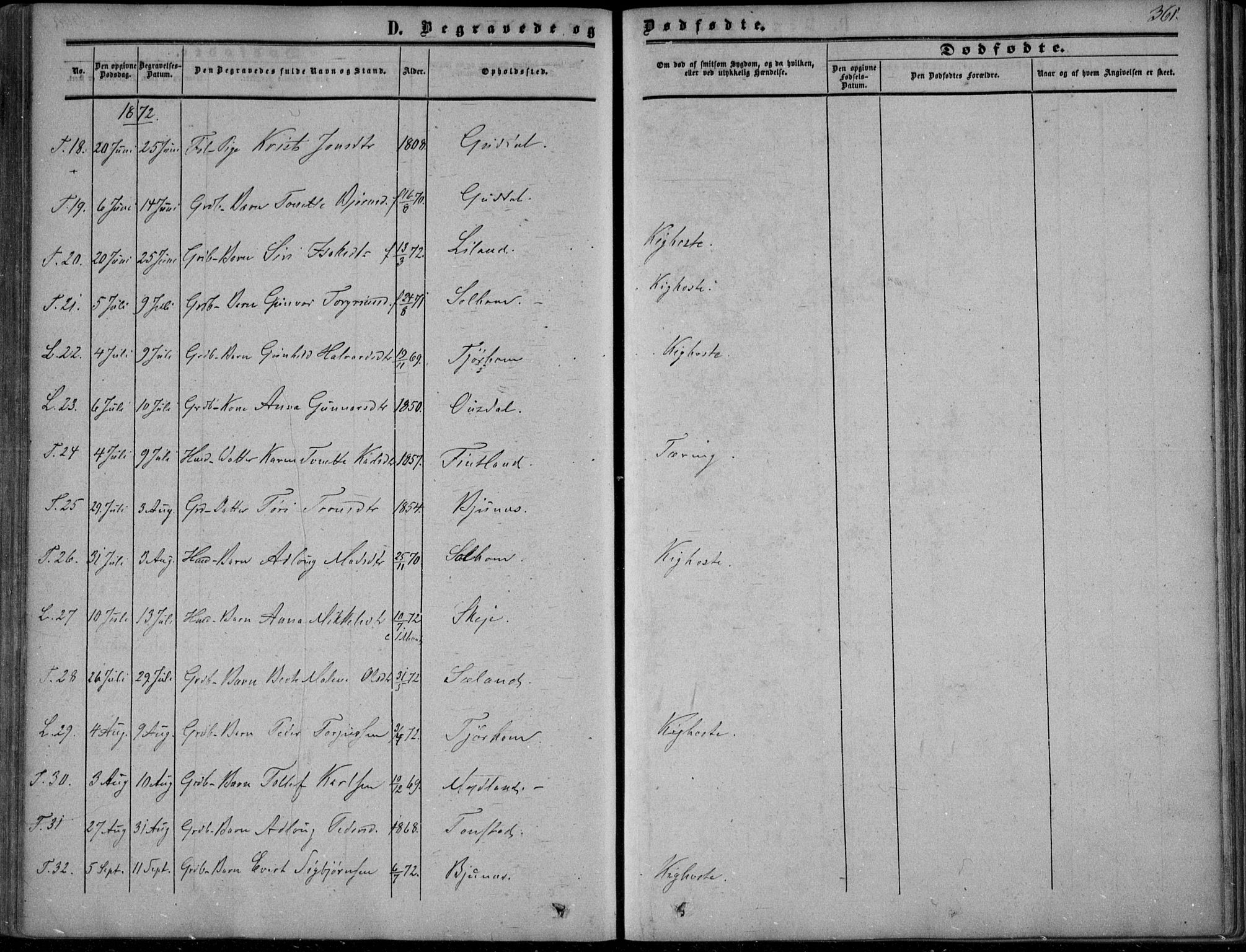 Sirdal sokneprestkontor, SAK/1111-0036/F/Fa/Fab/L0002: Parish register (official) no. A 2, 1855-1874, p. 361