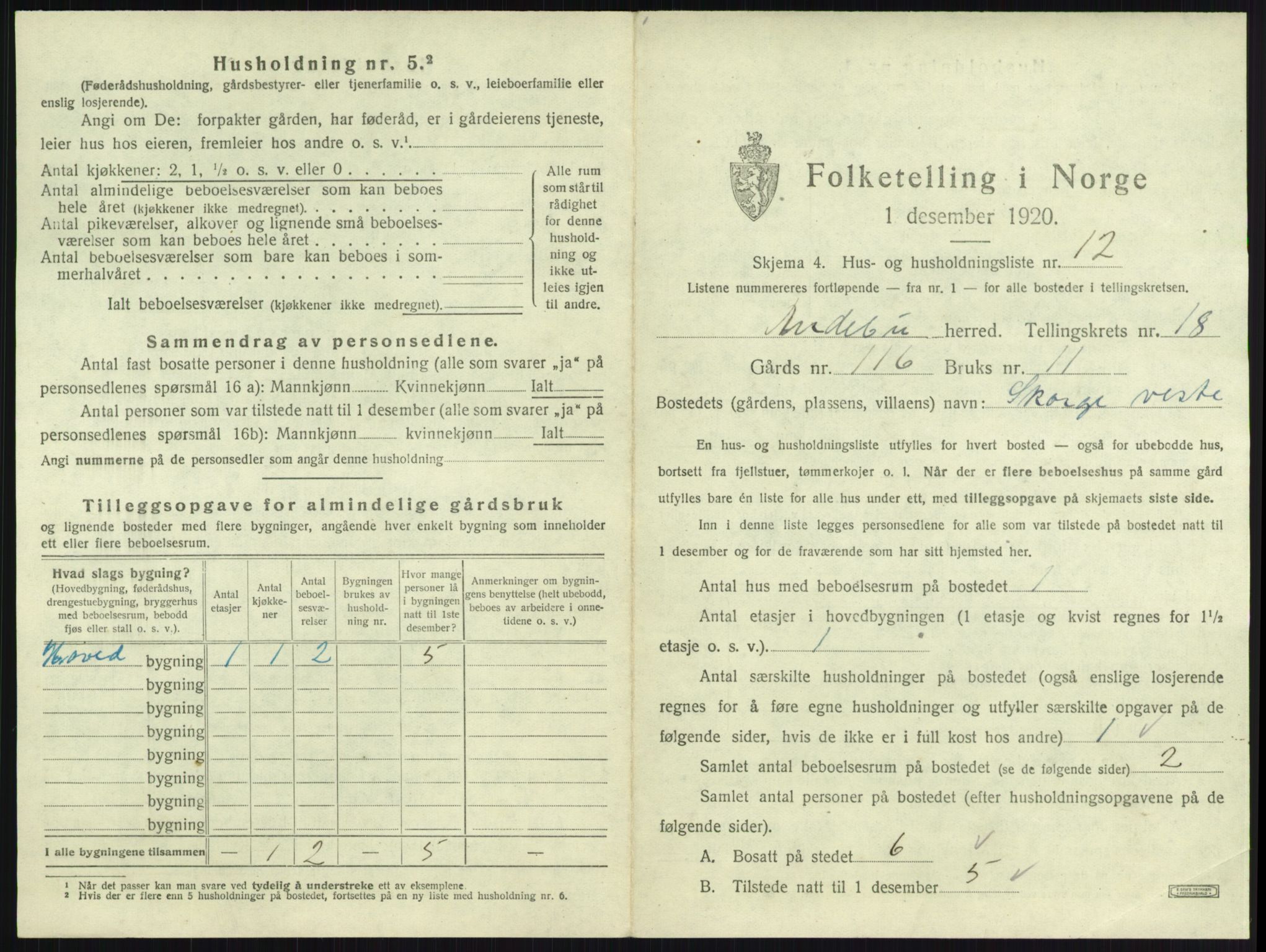 SAKO, 1920 census for Andebu, 1920, p. 1002