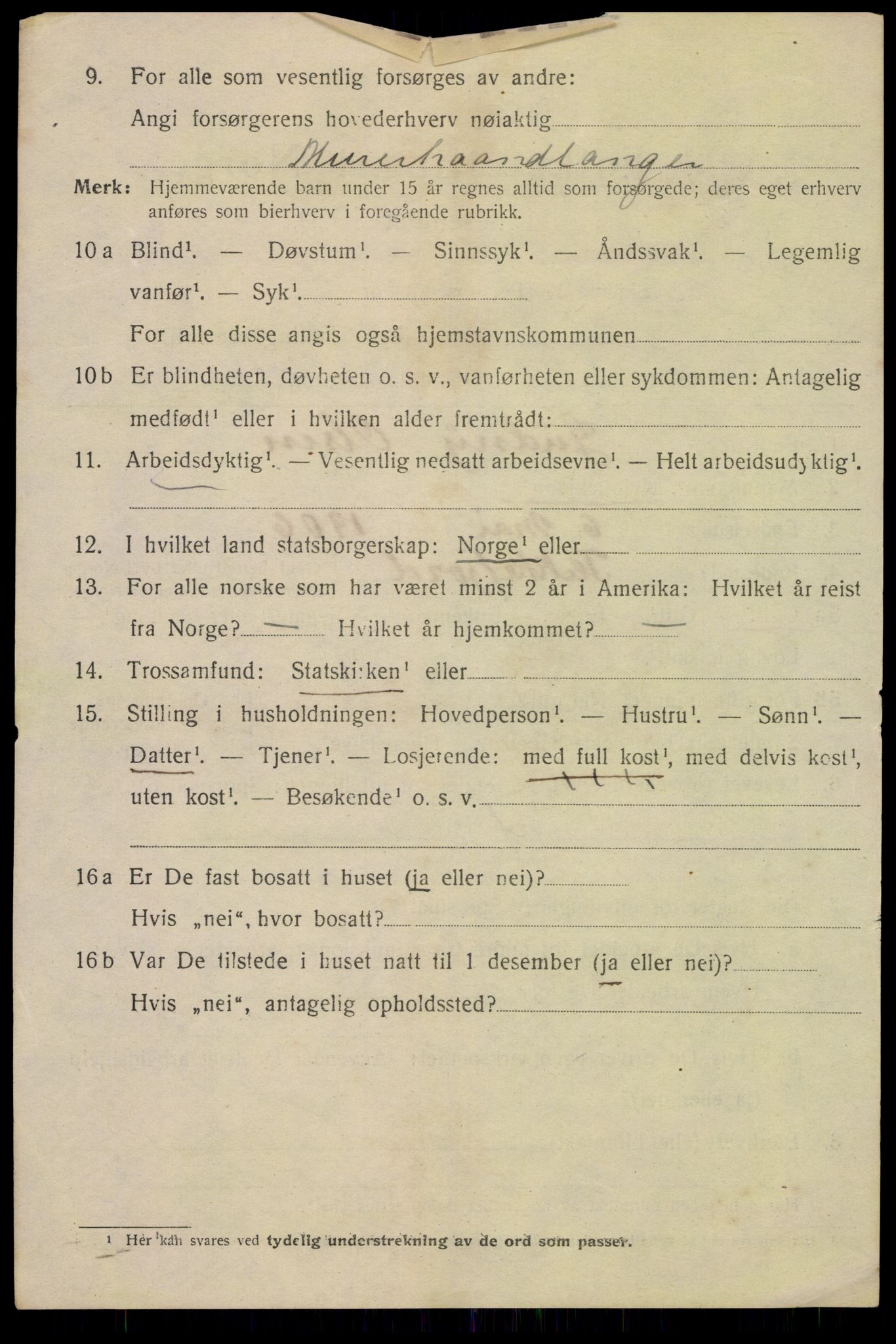 SAK, 1920 census for Flekkefjord, 1920, p. 4443