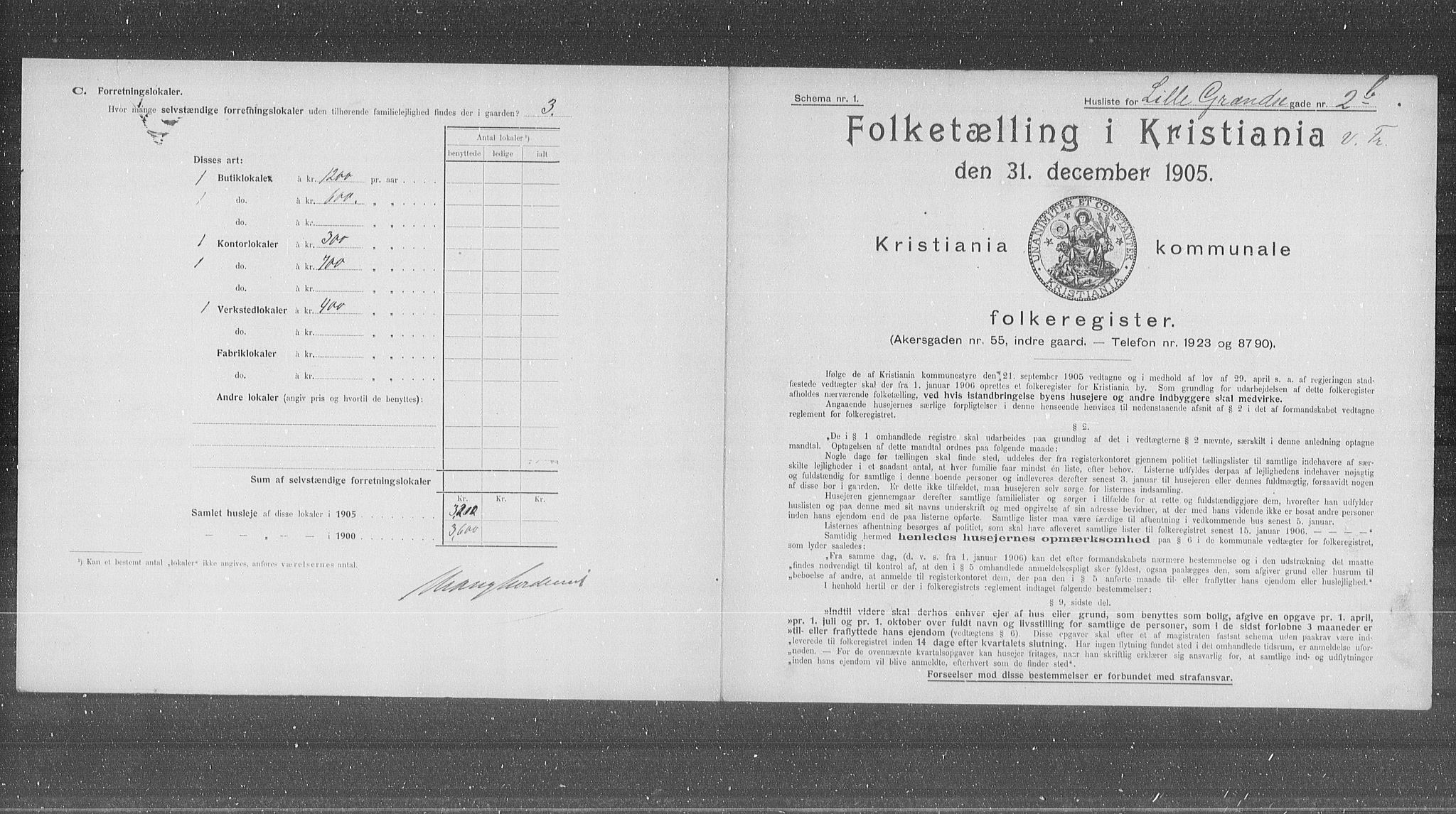 OBA, Municipal Census 1905 for Kristiania, 1905, p. 30226