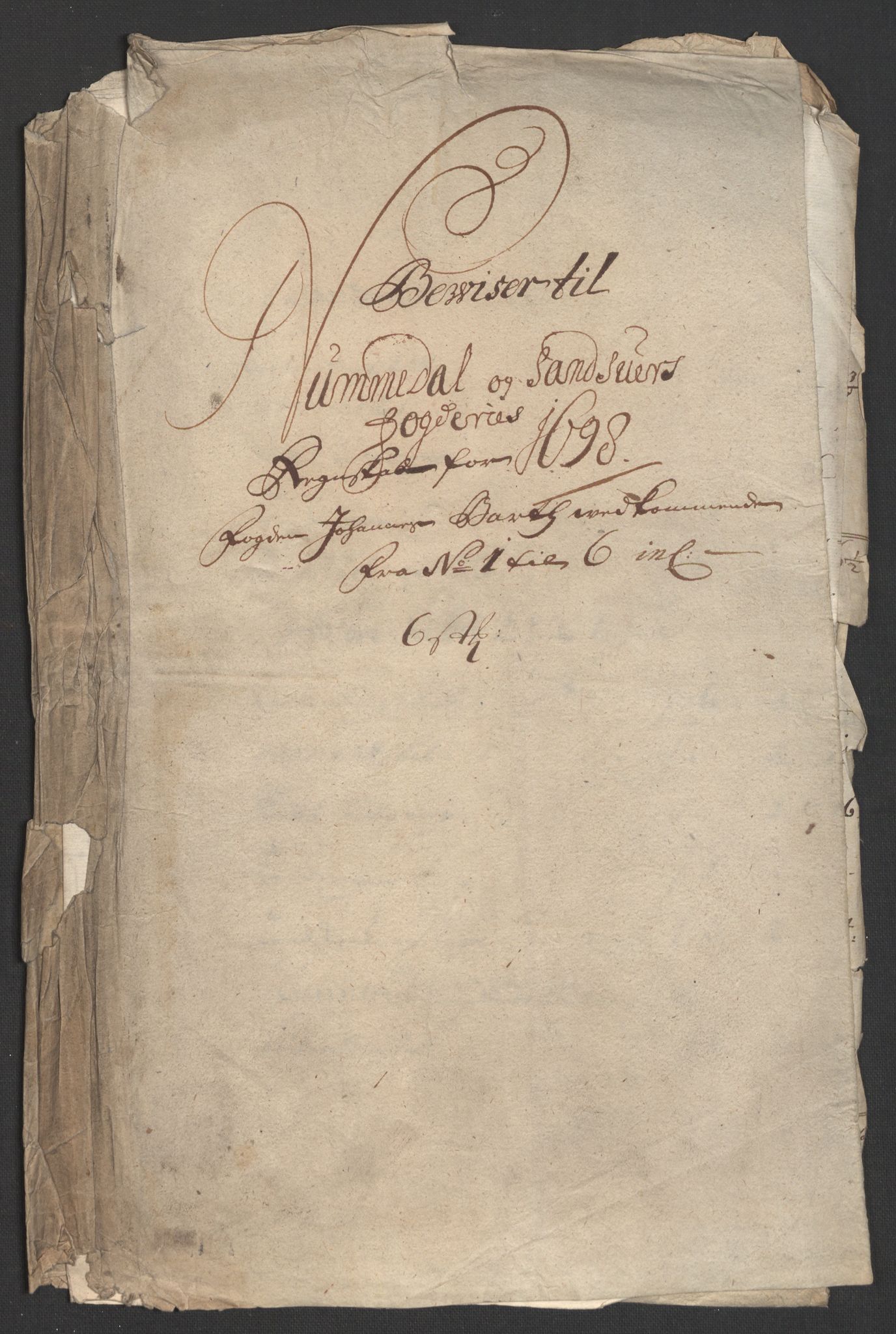 Rentekammeret inntil 1814, Reviderte regnskaper, Fogderegnskap, RA/EA-4092/R24/L1578: Fogderegnskap Numedal og Sandsvær, 1698-1700, p. 180