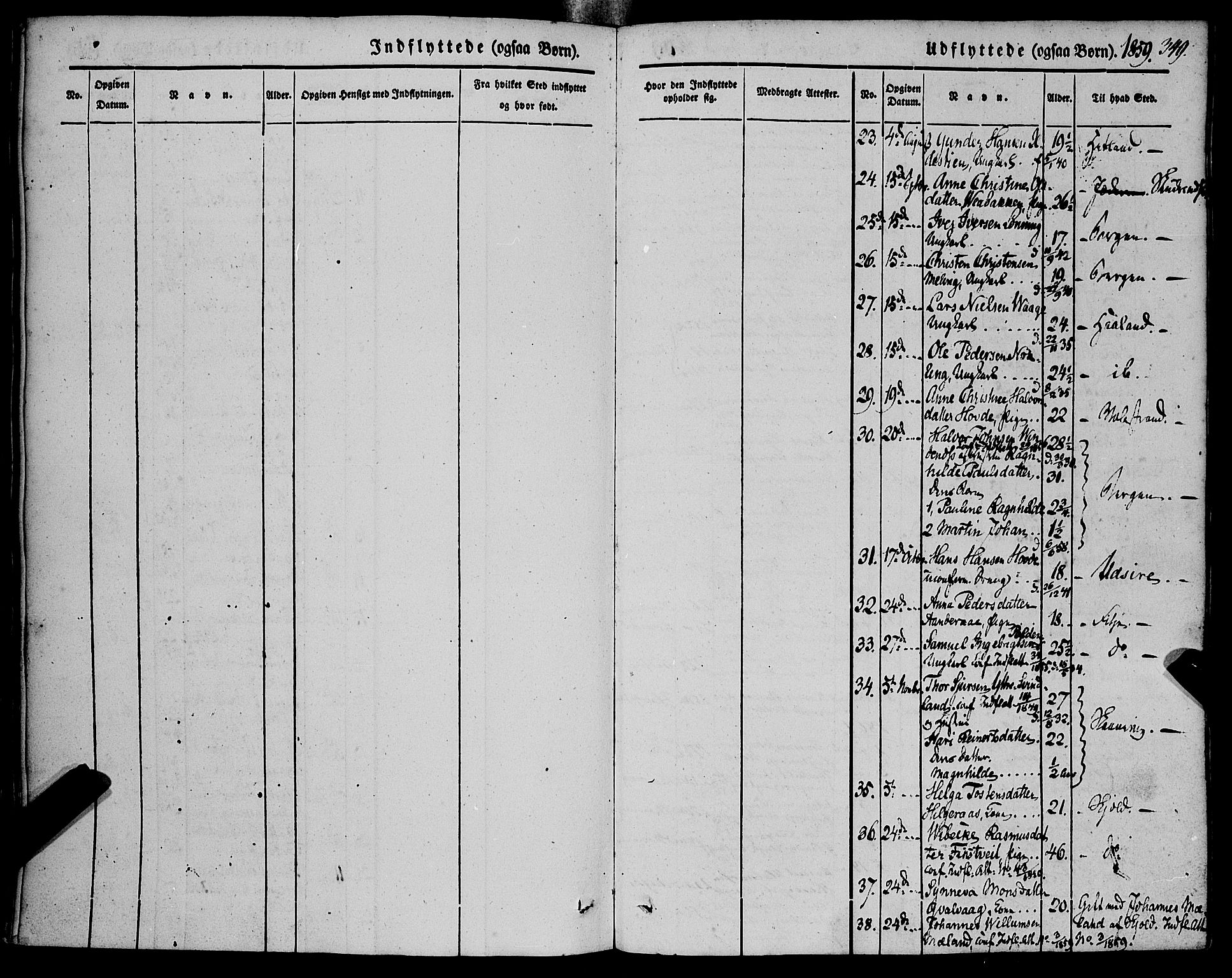 Finnås sokneprestembete, AV/SAB-A-99925/H/Ha/Haa/Haaa/L0007: Parish register (official) no. A 7, 1850-1862, p. 349