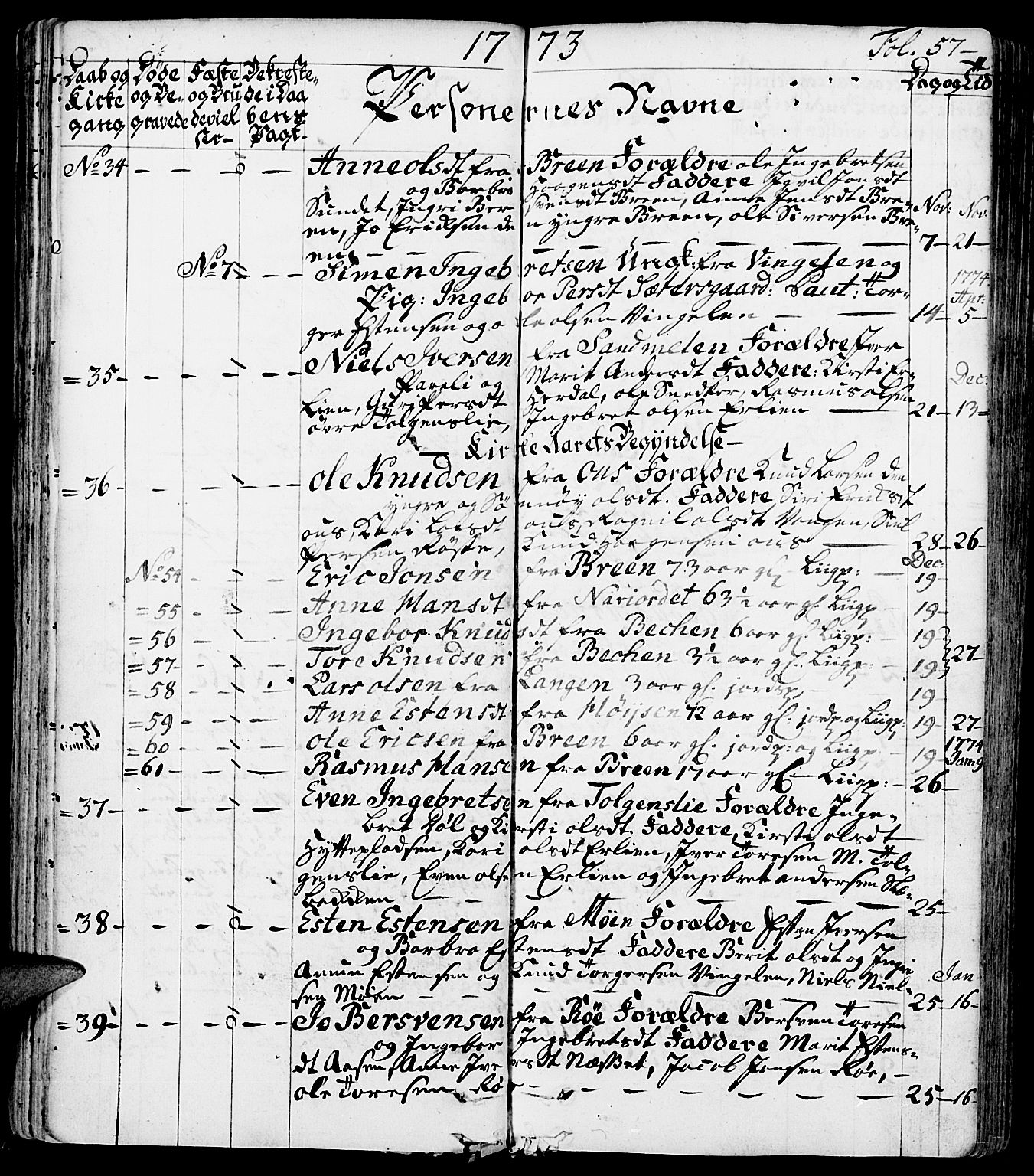 Tolga prestekontor, SAH/PREST-062/K/L0002: Parish register (official) no. 2, 1768-1786, p. 57