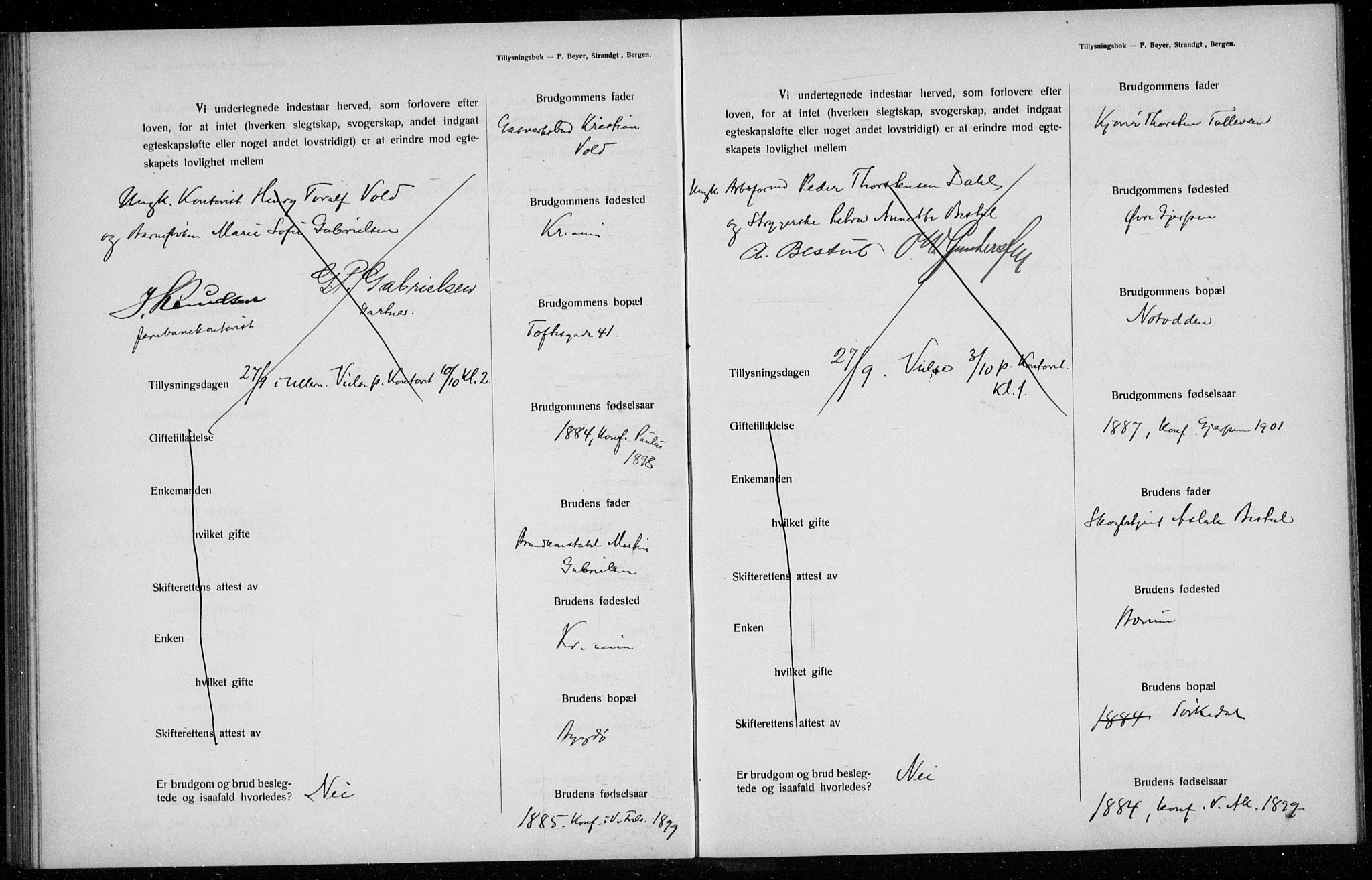 Ullern prestekontor Kirkebøker, SAO/A-10740/H/L0001: Banns register no. 1, 1911-1916