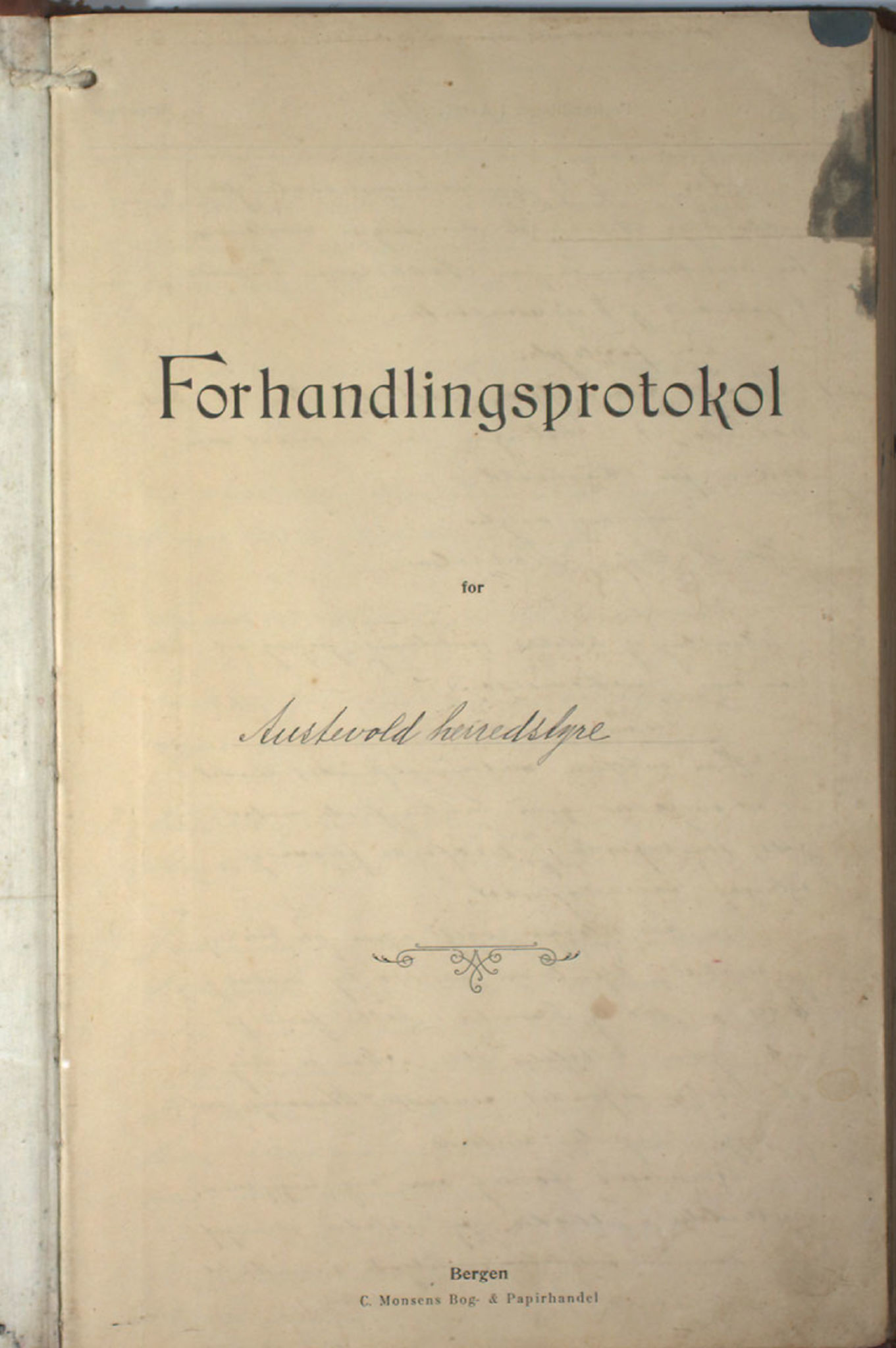 Austevoll kommune. Formannskapet, IKAH/1244-021/A/Aa/L0002b: Møtebok for heradstyret, 1910-1919, p. 1