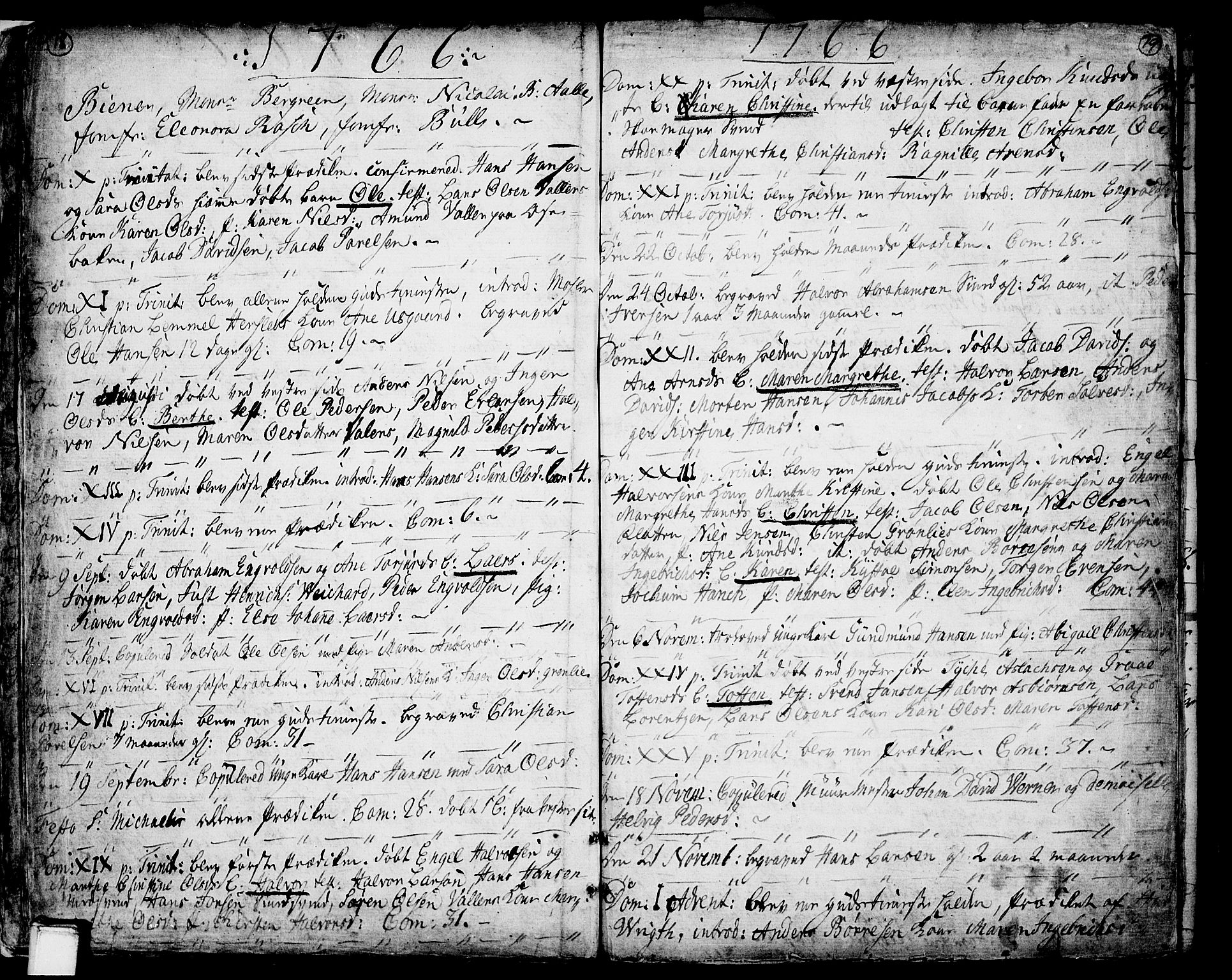 Porsgrunn kirkebøker , AV/SAKO-A-104/F/Fa/L0002: Parish register (official) no. 2, 1764-1814, p. 18-19