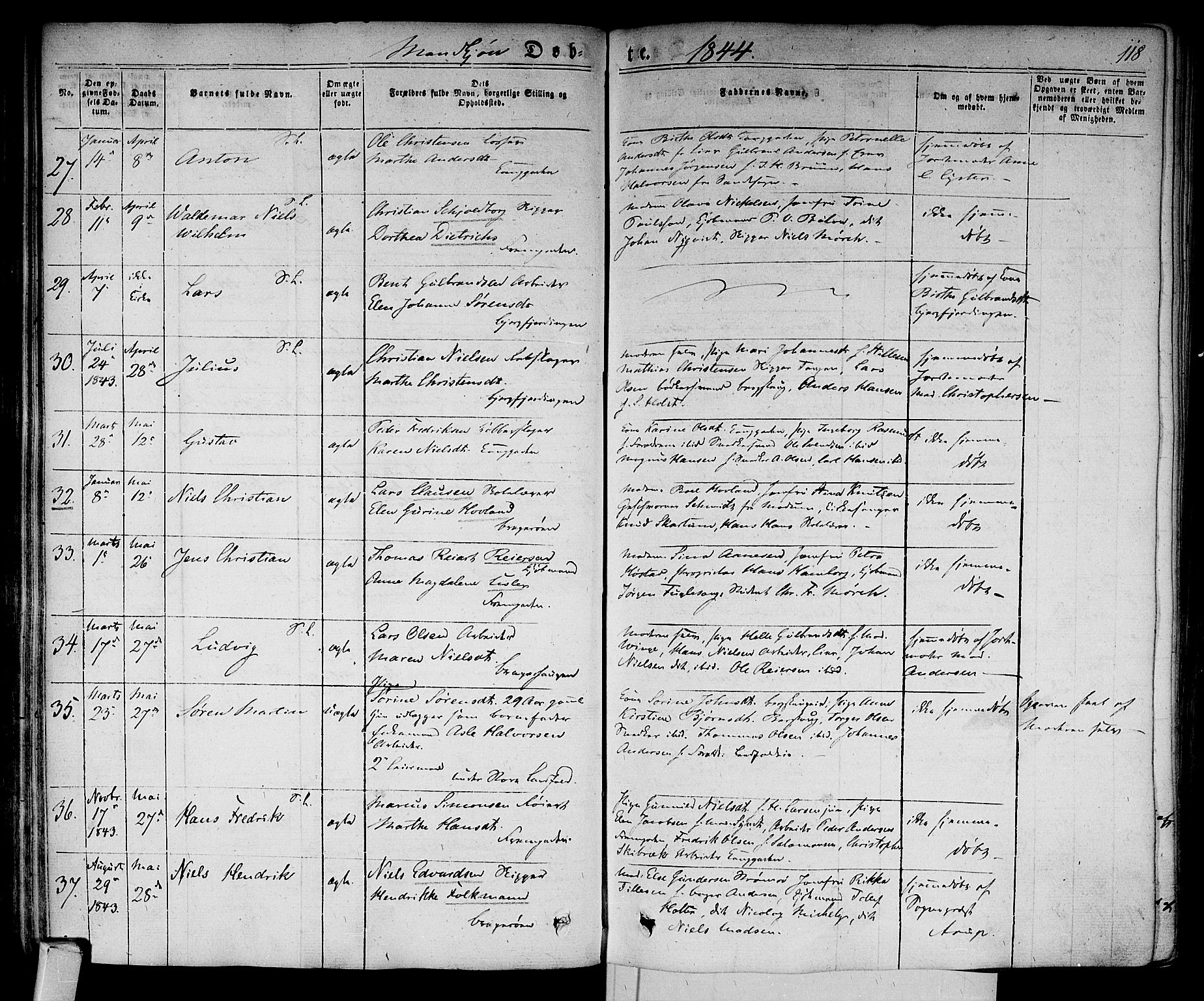 Bragernes kirkebøker, SAKO/A-6/F/Fb/L0001: Parish register (official) no. II 1, 1830-1847, p. 118