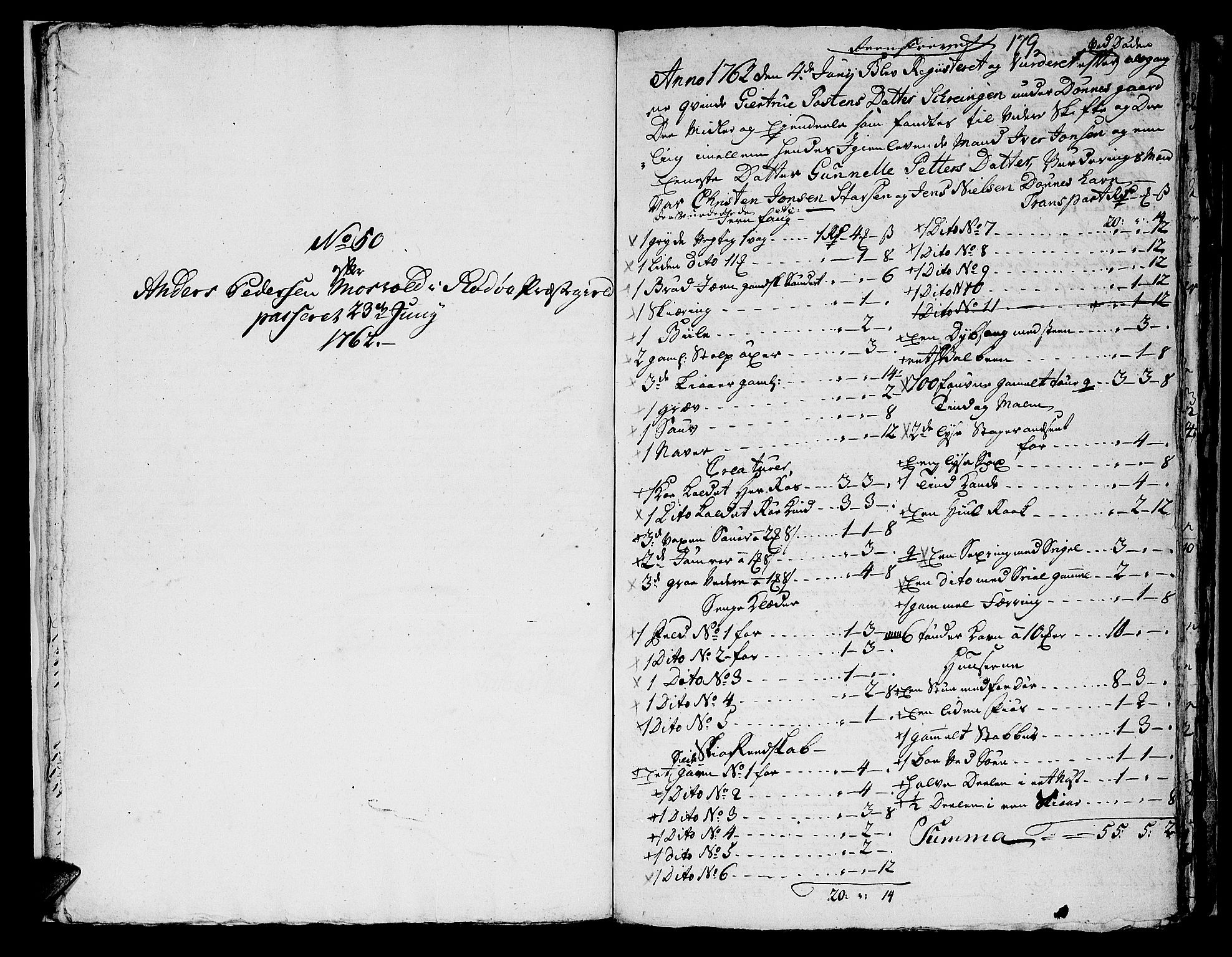 Helgeland sorenskriveri, AV/SAT-A-0004/3/3A/L0051: Konseptprotokoll 36, 1762, p. 178b-179a