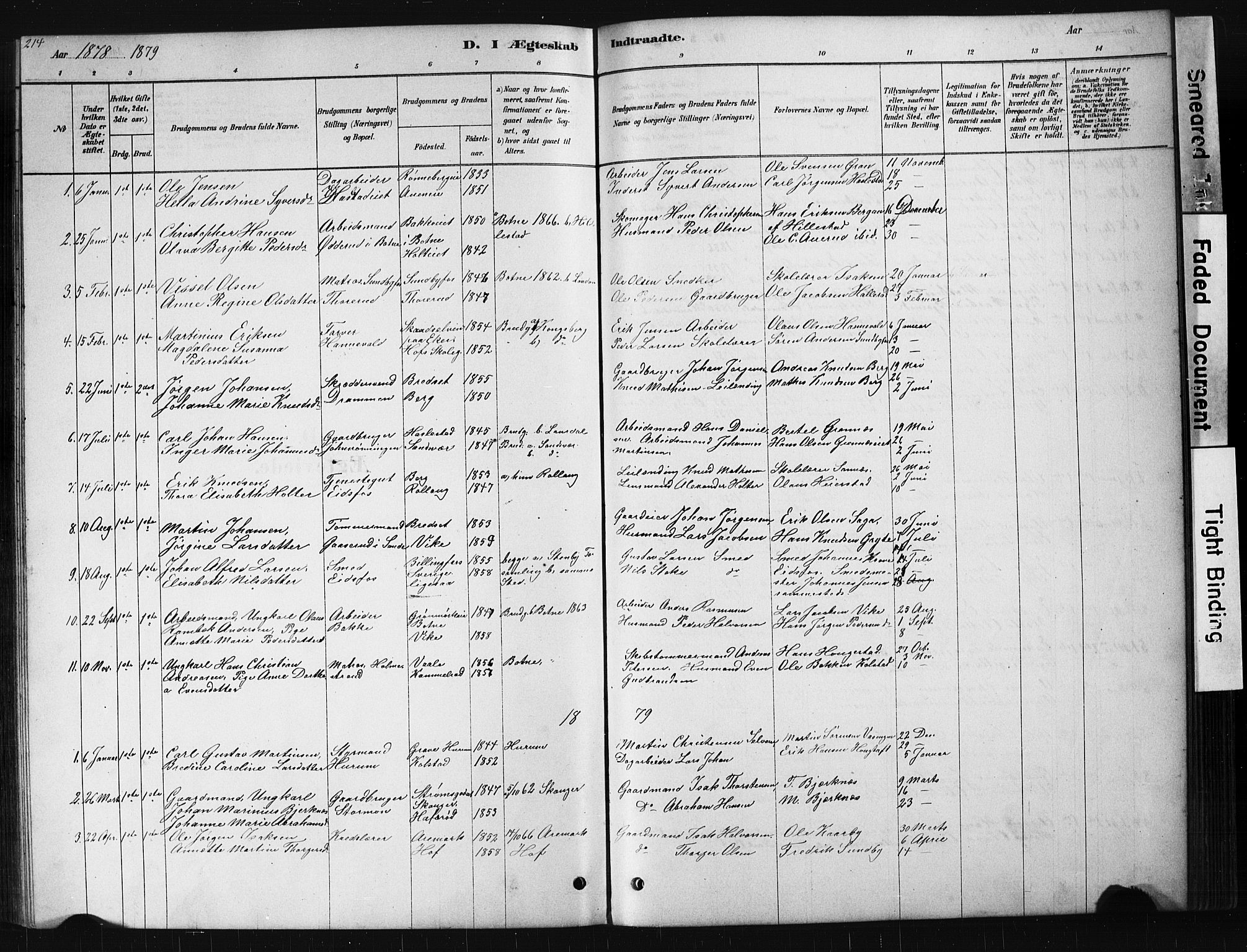 Hof kirkebøker, SAKO/A-64/G/Ga/L0004: Parish register (copy) no. I 4, 1878-1930, p. 214
