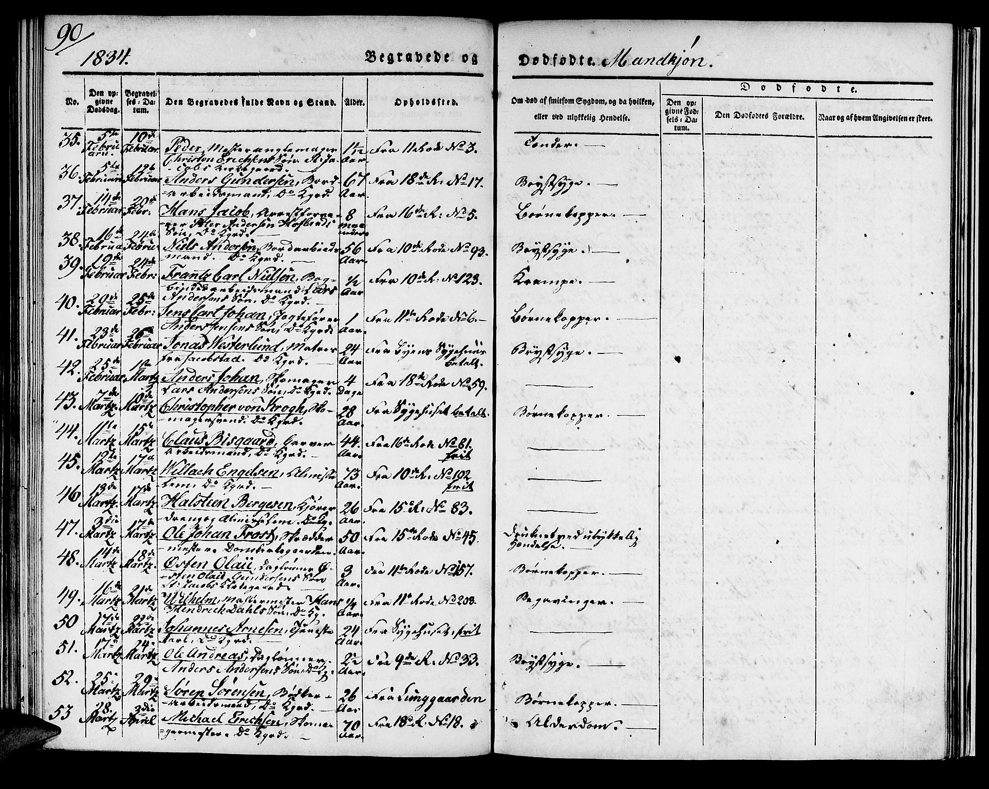 Domkirken sokneprestembete, AV/SAB-A-74801/H/Haa/L0014: Parish register (official) no. A 13, 1830-1837, p. 90