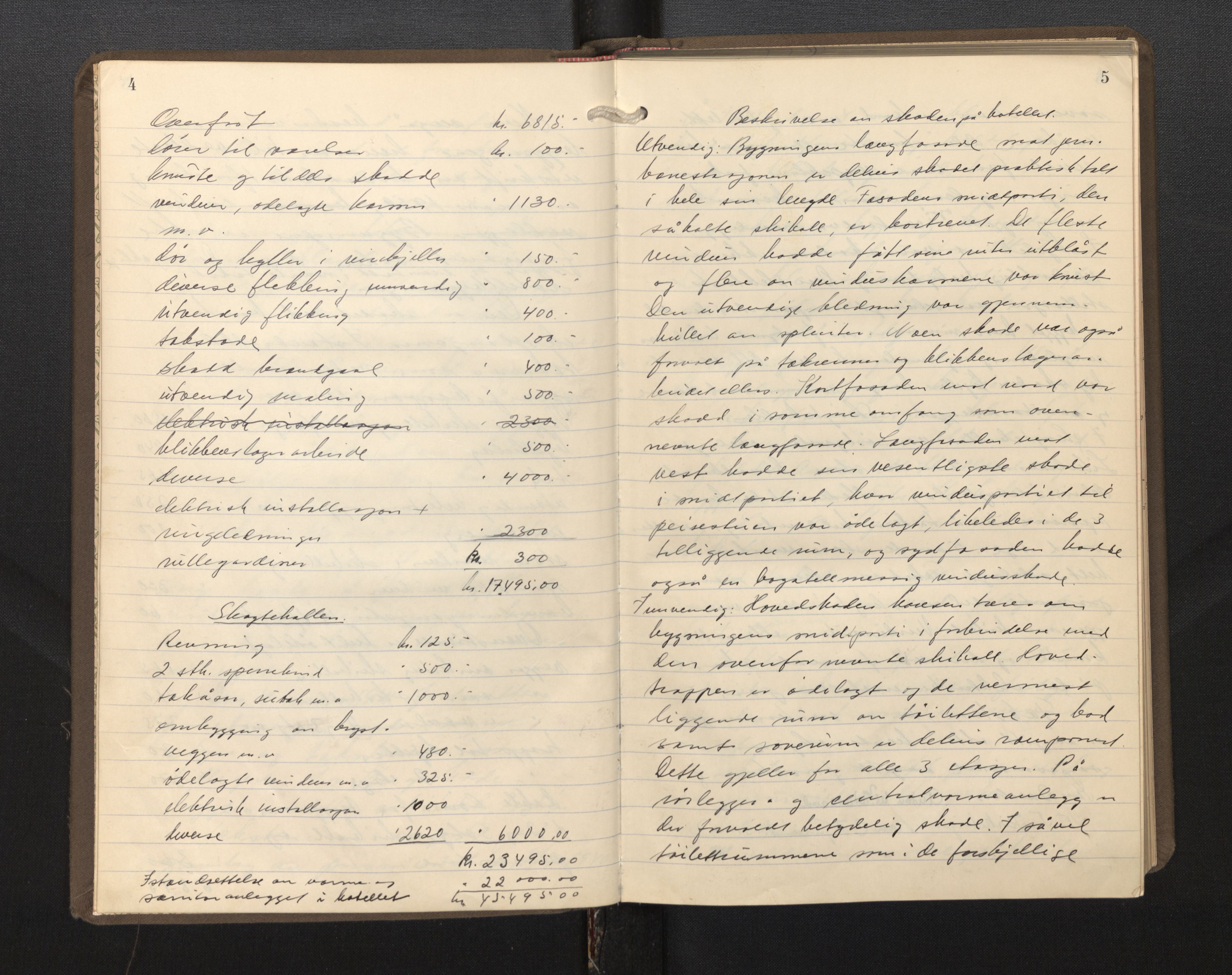 Lensmannen i Ulvik, AV/SAB-A-35601/0012/L0002: Branntakstprotokoll, 1941-1955, p. 4-5