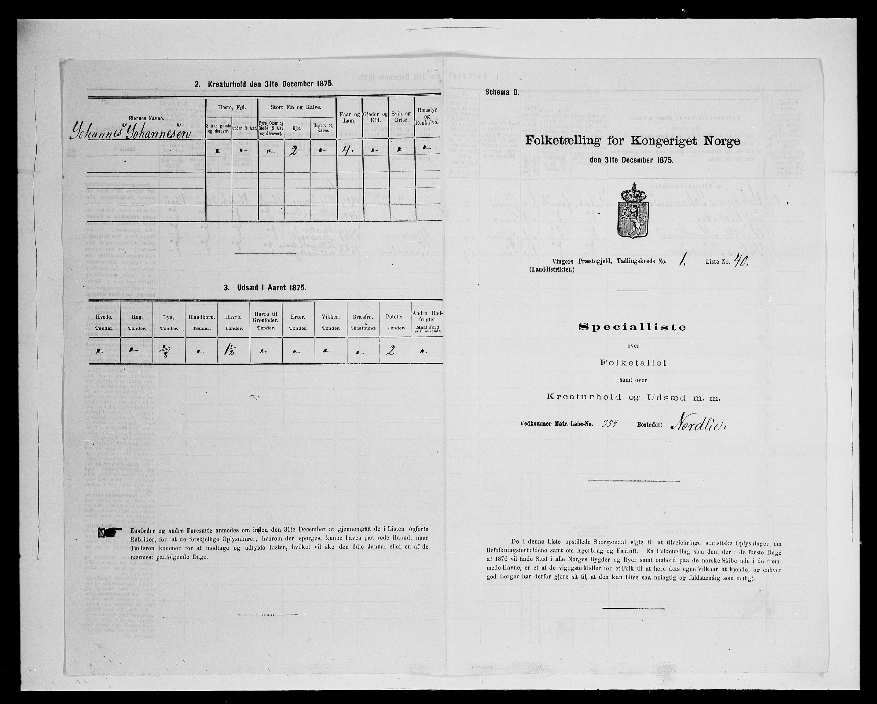 SAH, 1875 census for 0421L Vinger/Vinger og Austmarka, 1875, p. 184