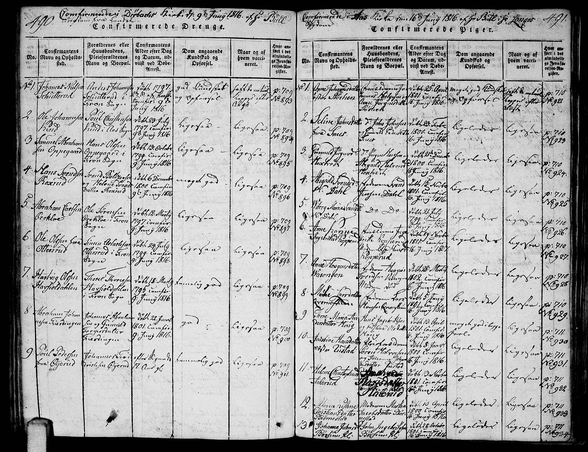 Ås prestekontor Kirkebøker, AV/SAO-A-10894/F/Fa/L0003: Parish register (official) no. I 3, 1814-1818, p. 490-491