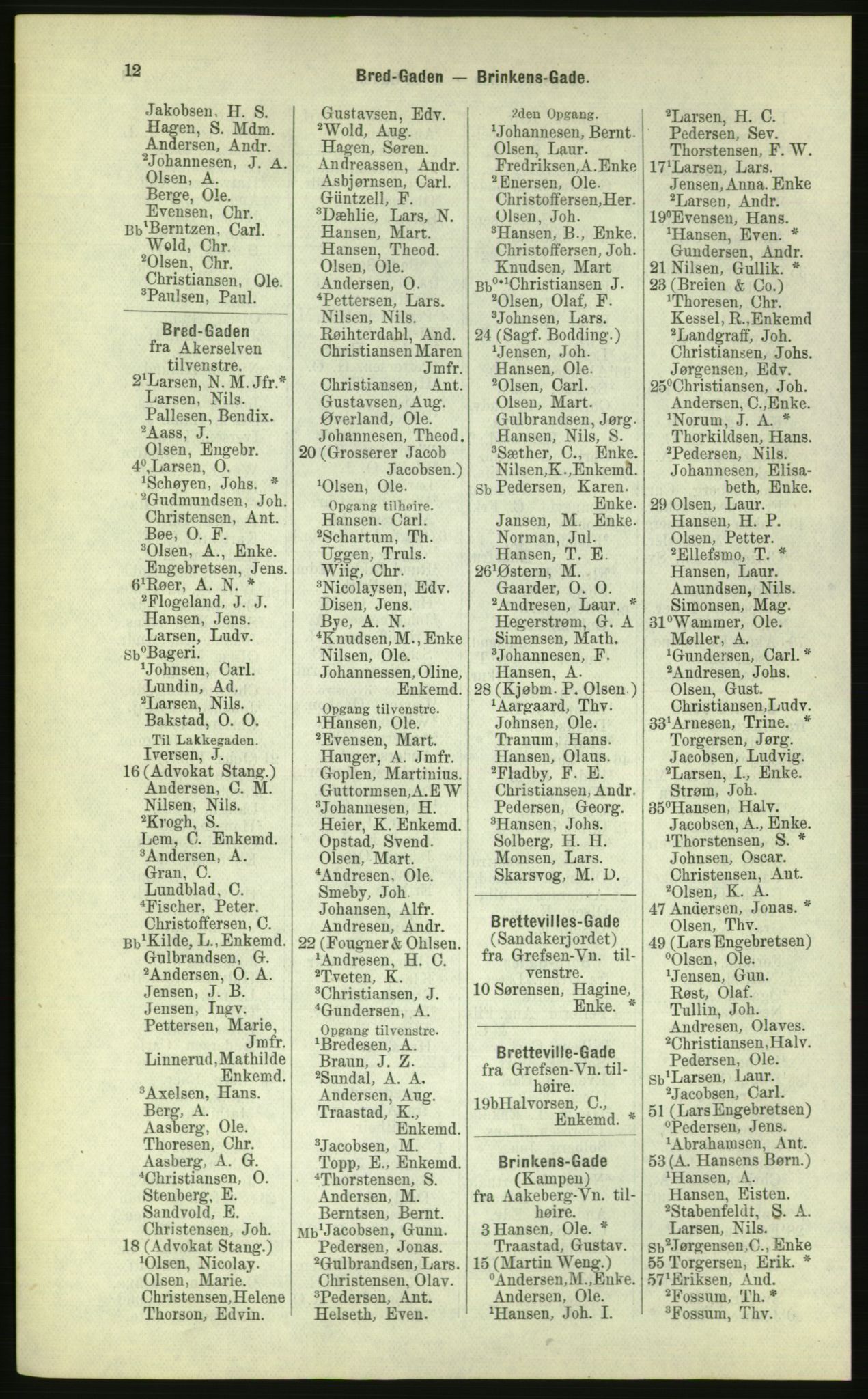 Kristiania/Oslo adressebok, PUBL/-, 1884, p. 12