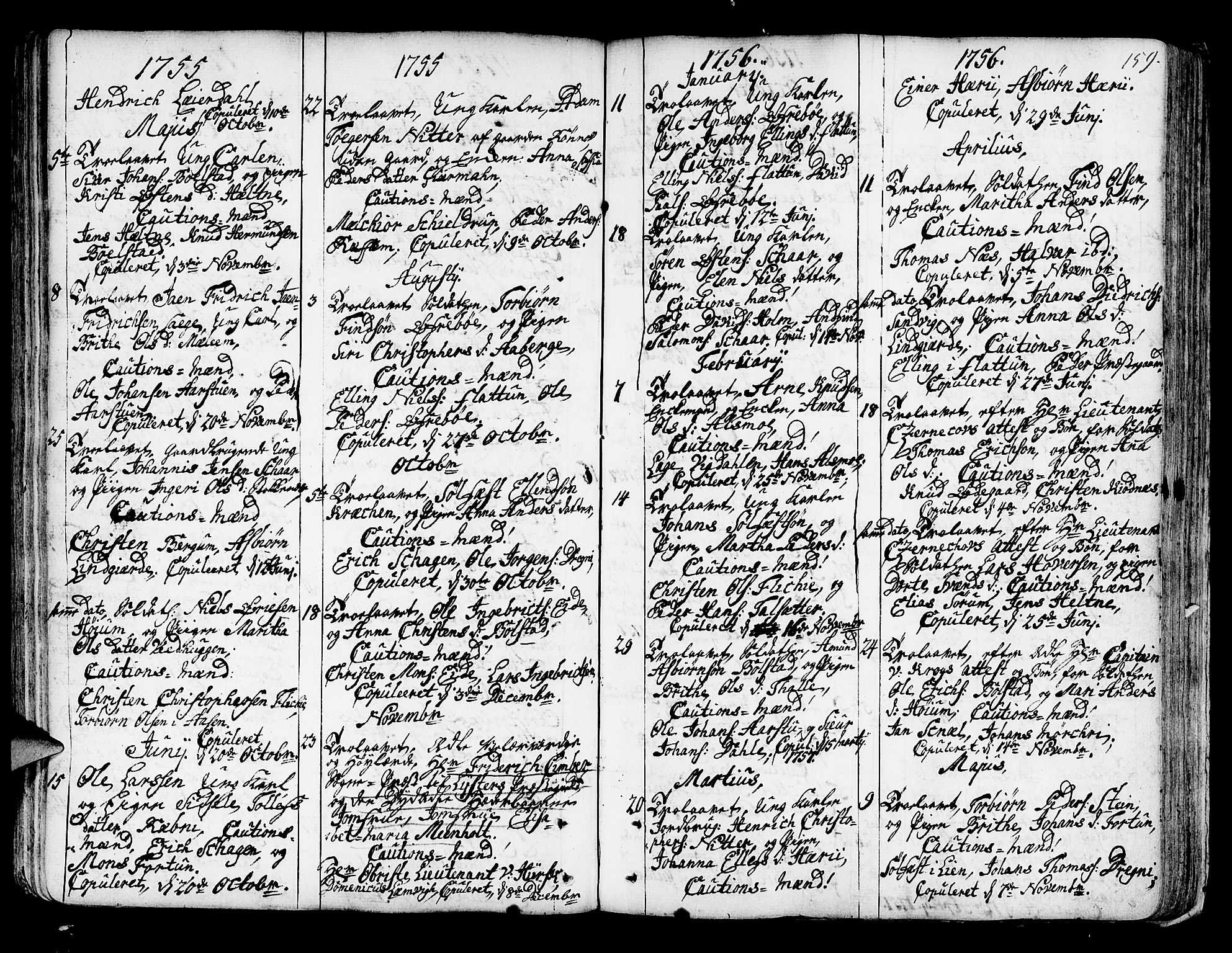 Luster sokneprestembete, SAB/A-81101/H/Haa/Haaa/L0001: Parish register (official) no. A 1, 1731-1803, p. 159