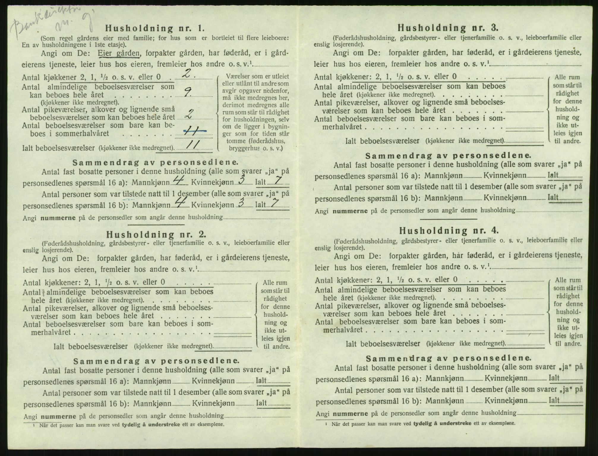 SAT, 1920 census for Borgund, 1920, p. 697