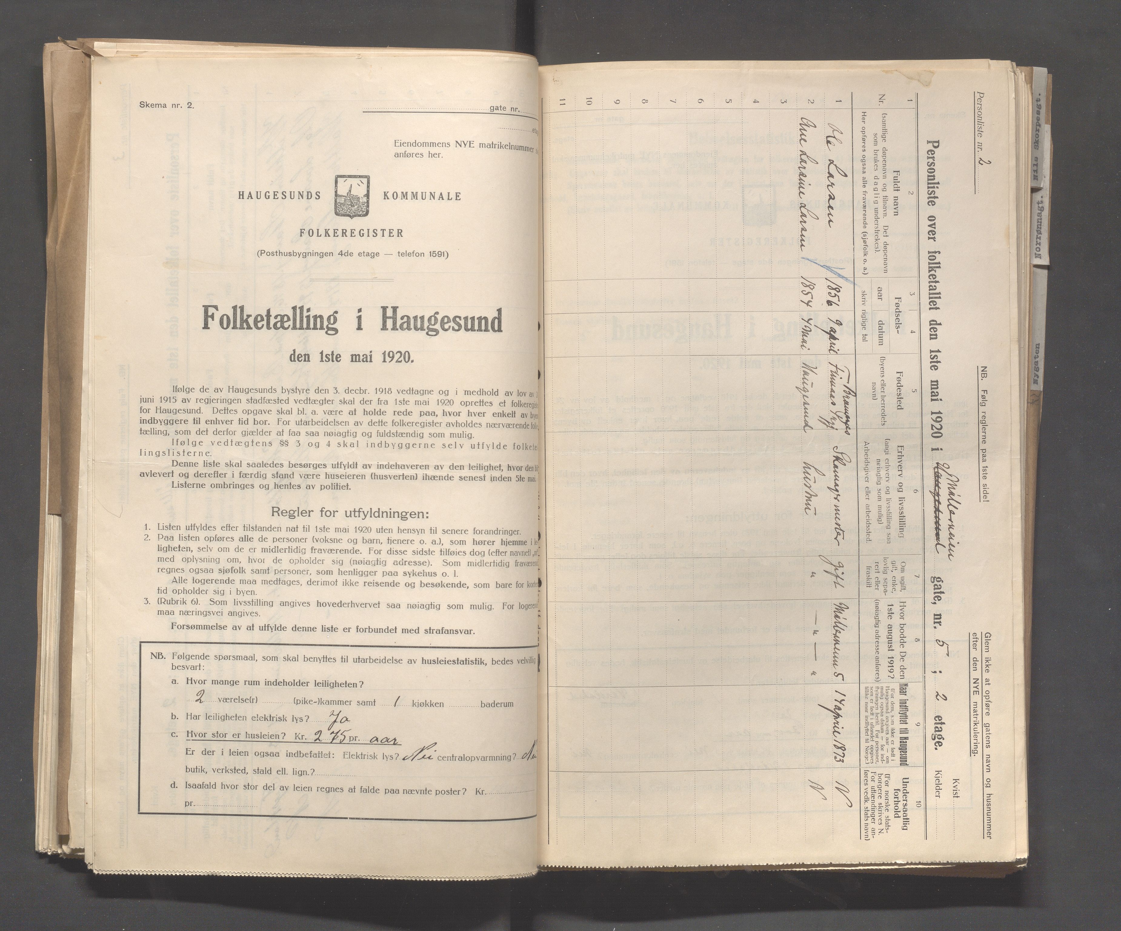 IKAR, Local census 1.5.1920 for Haugesund, 1920, p. 2899