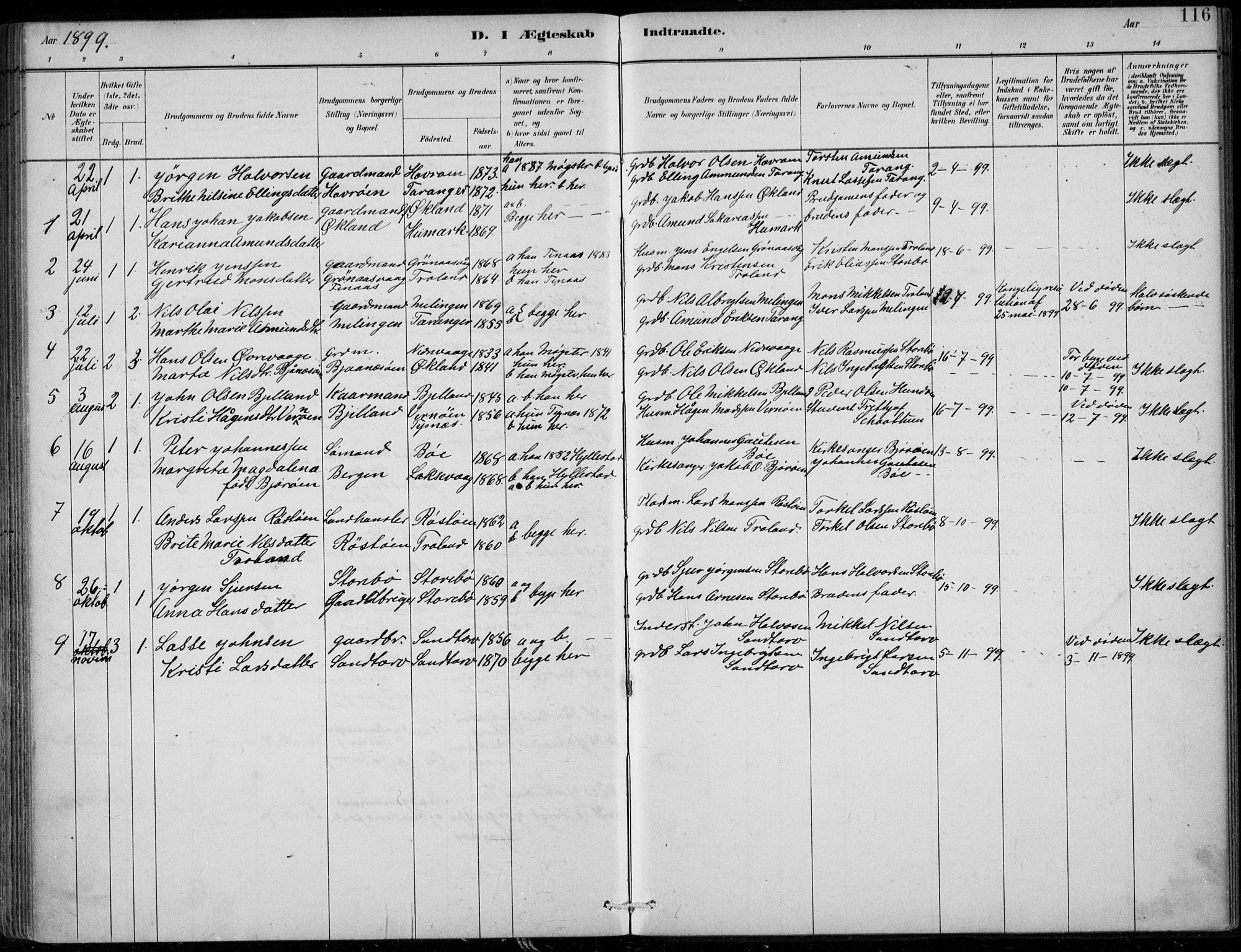 Sund sokneprestembete, SAB/A-99930: Parish register (official) no. C  1, 1882-1899, p. 116