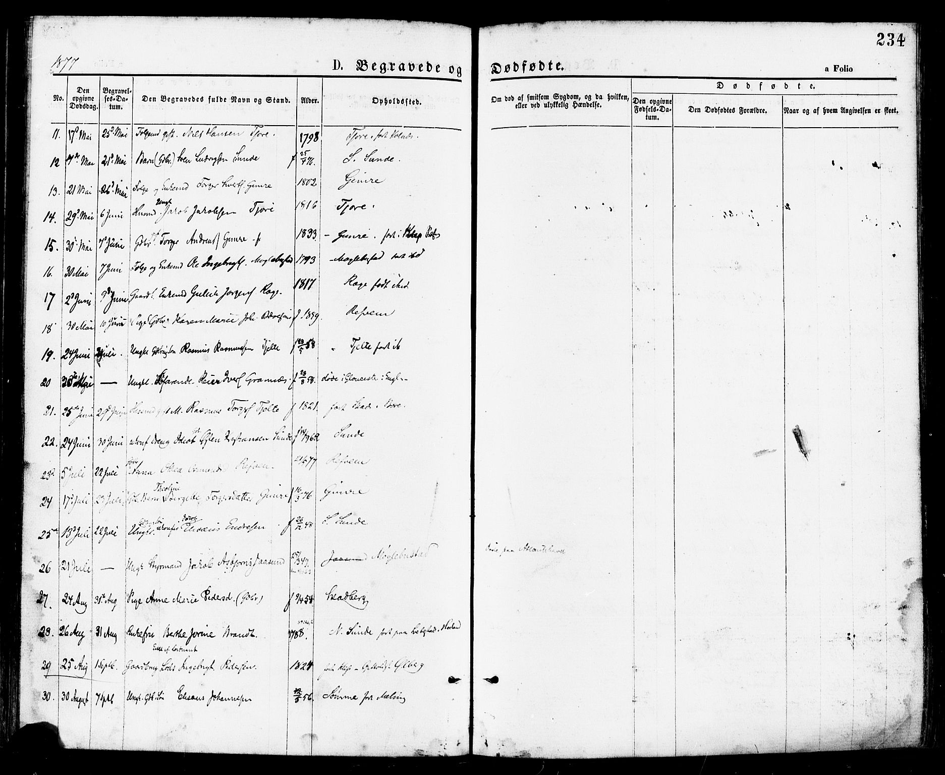 Håland sokneprestkontor, AV/SAST-A-101802/001/30BA/L0009: Parish register (official) no. A 8, 1871-1882, p. 234