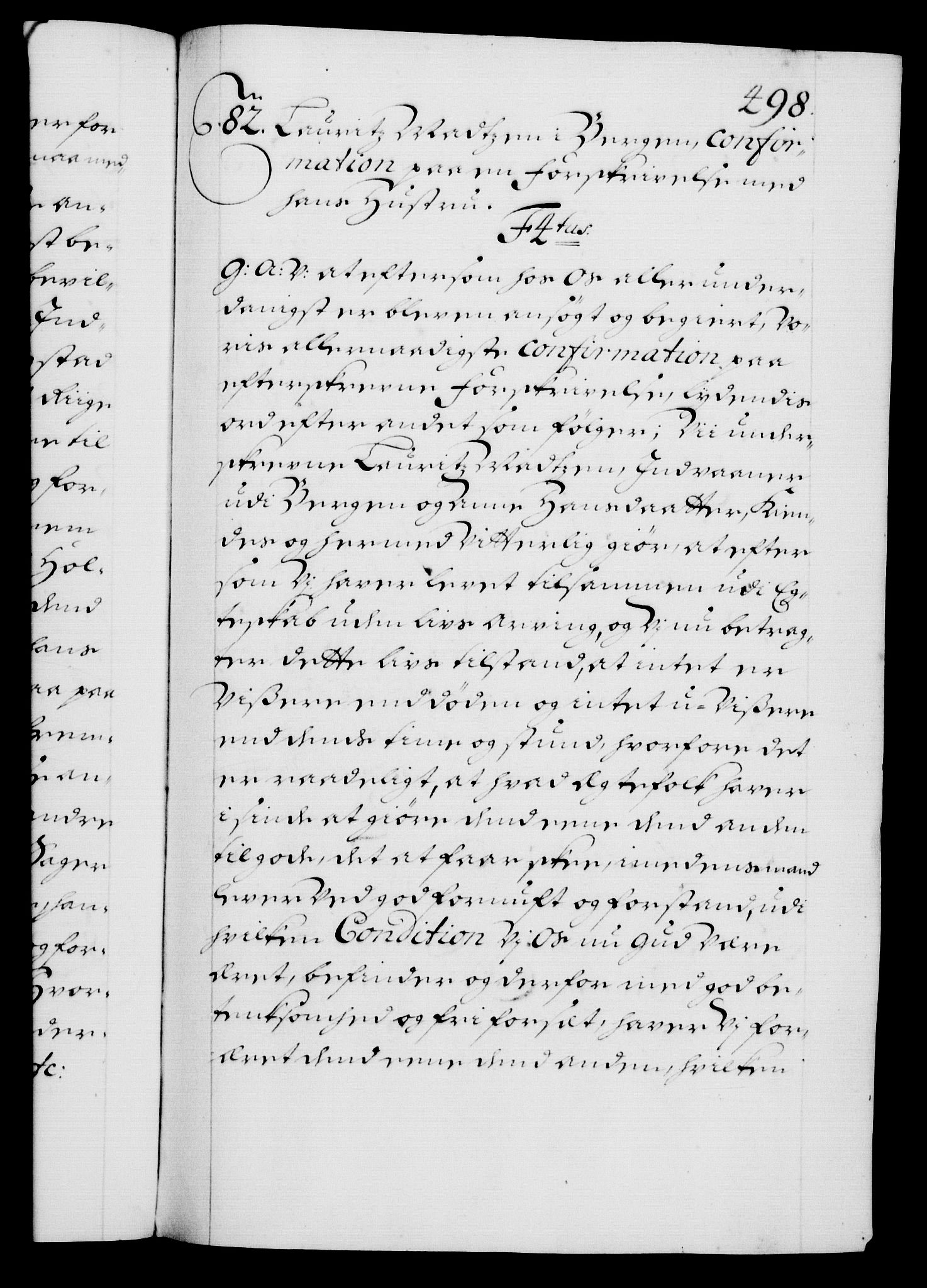 Danske Kanselli 1572-1799, AV/RA-EA-3023/F/Fc/Fca/Fcaa/L0018: Norske registre, 1699-1703, p. 498a