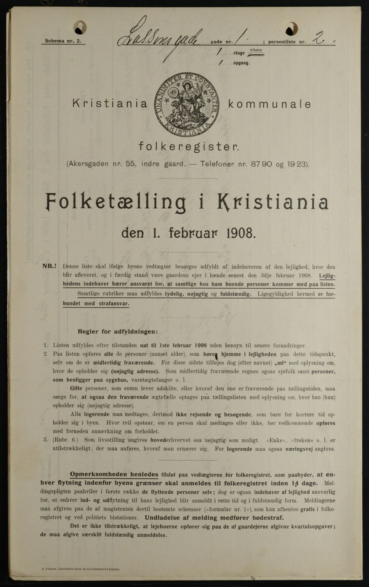 OBA, Municipal Census 1908 for Kristiania, 1908, p. 51324