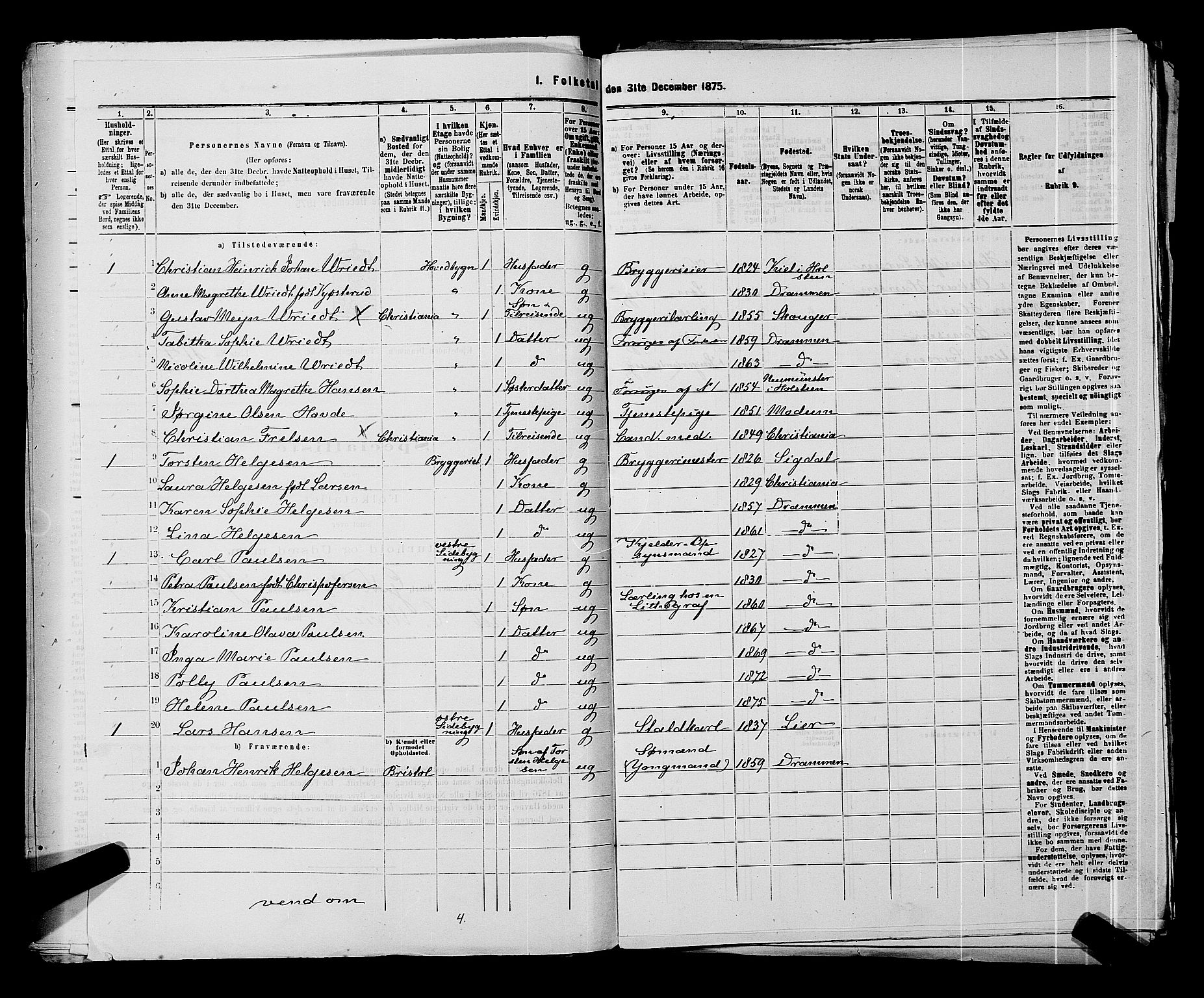 SAKO, 1875 census for 0602 Drammen, 1875, p. 358
