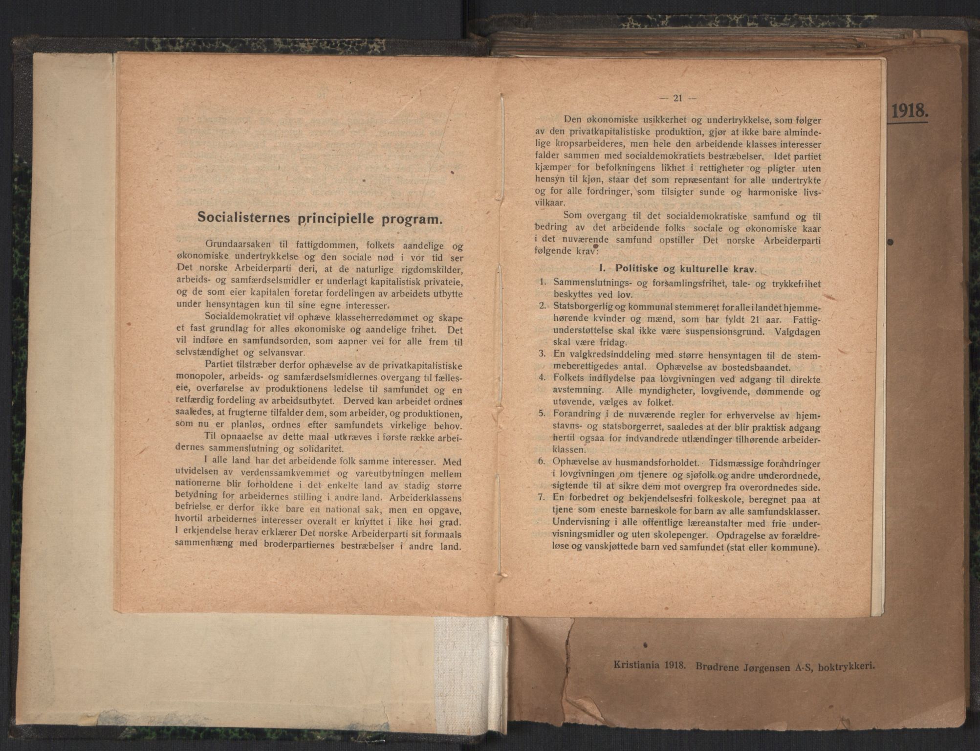 Venstres Hovedorganisasjon, AV/RA-PA-0876/X/L0001: De eldste skrifter, 1860-1936, p. 13