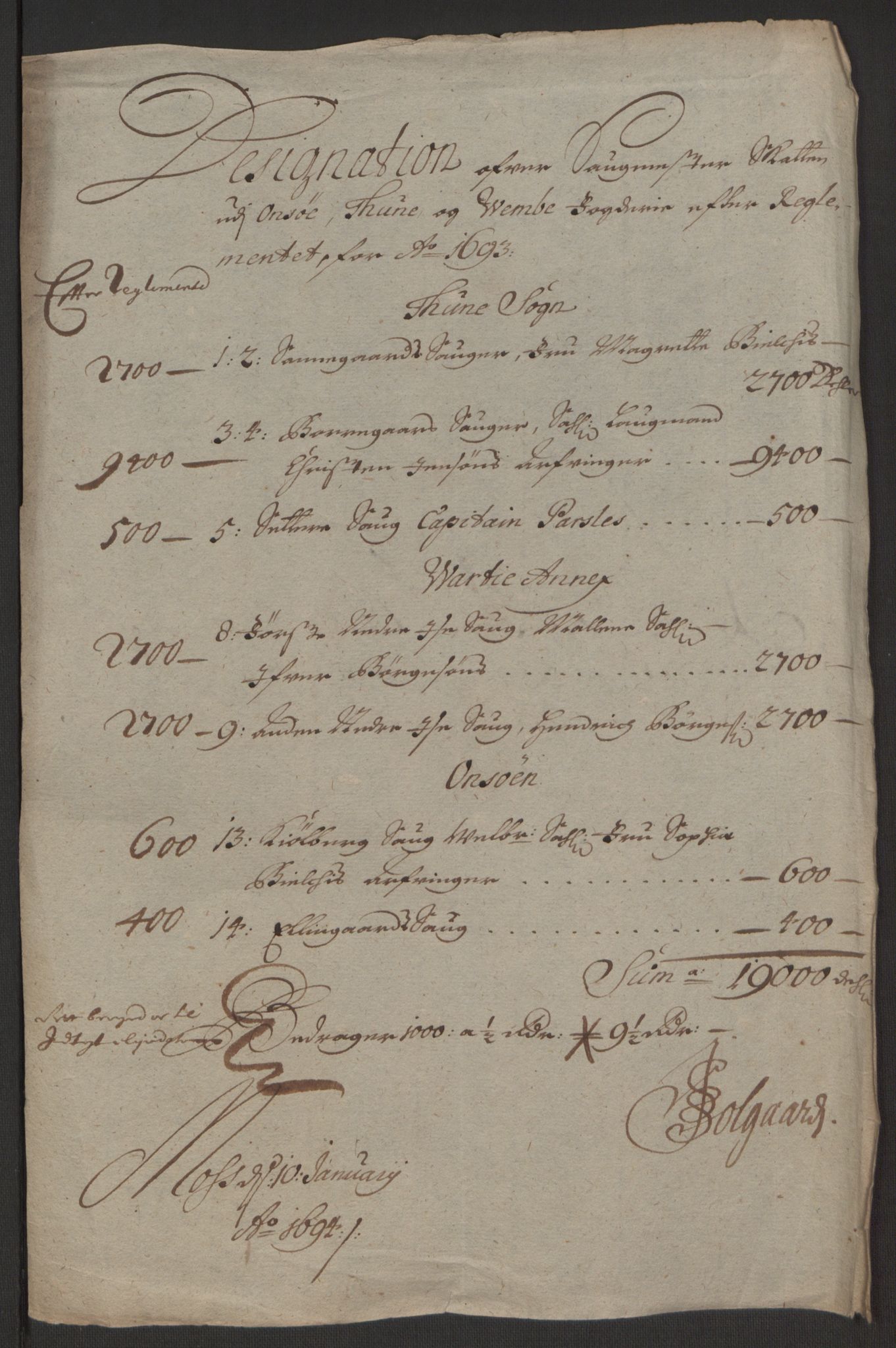 Rentekammeret inntil 1814, Reviderte regnskaper, Fogderegnskap, RA/EA-4092/R03/L0120: Fogderegnskap Onsøy, Tune, Veme og Åbygge fogderi, 1692-1693, p. 359
