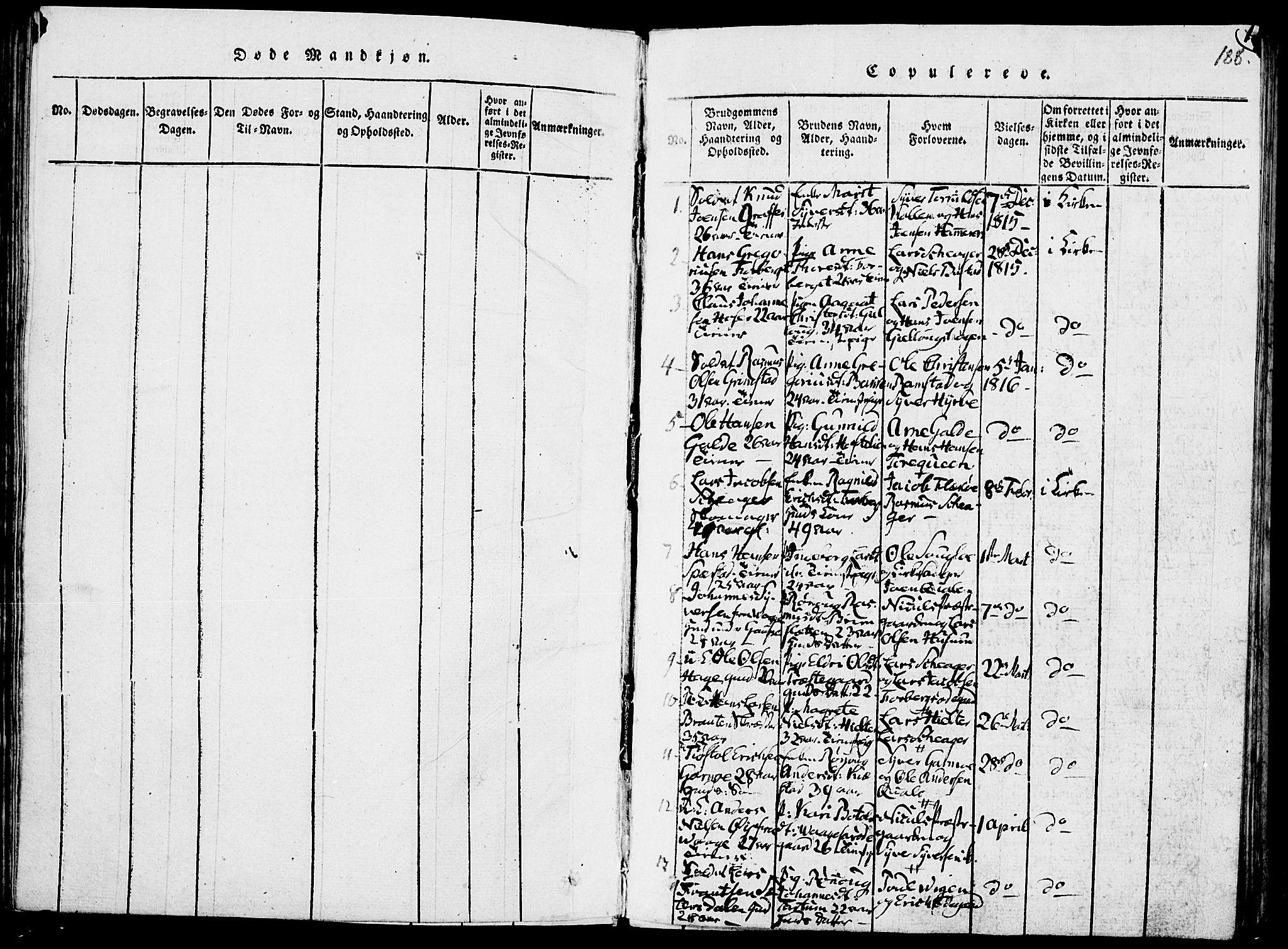 Lom prestekontor, SAH/PREST-070/K/L0004: Parish register (official) no. 4, 1815-1825, p. 188