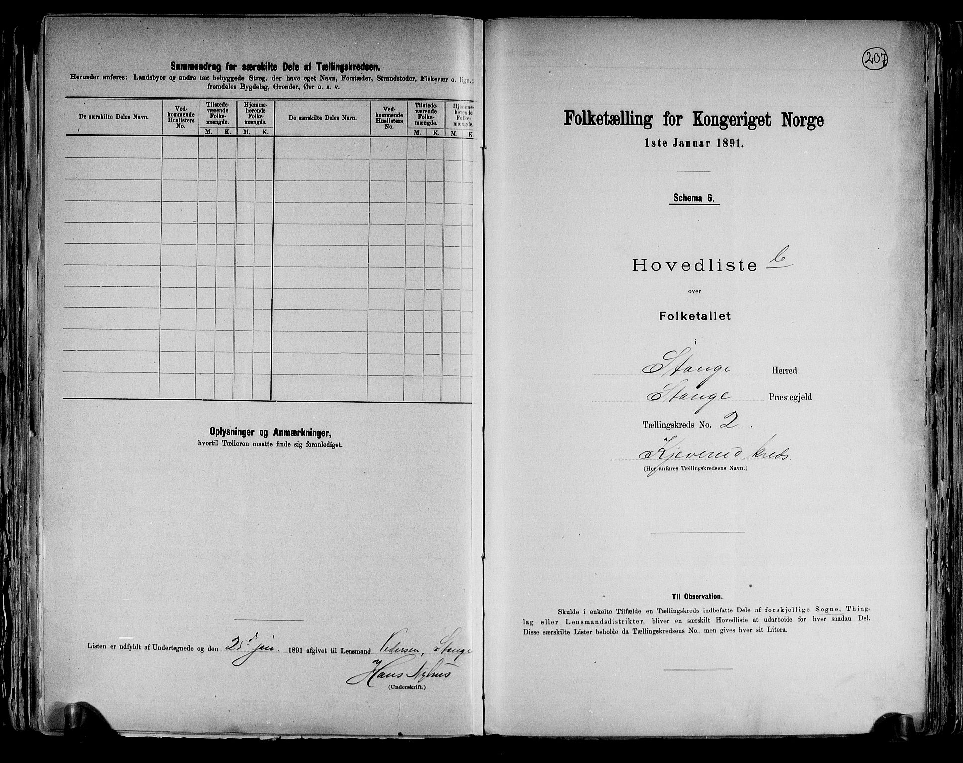 RA, 1891 census for 0417 Stange, 1891, p. 8