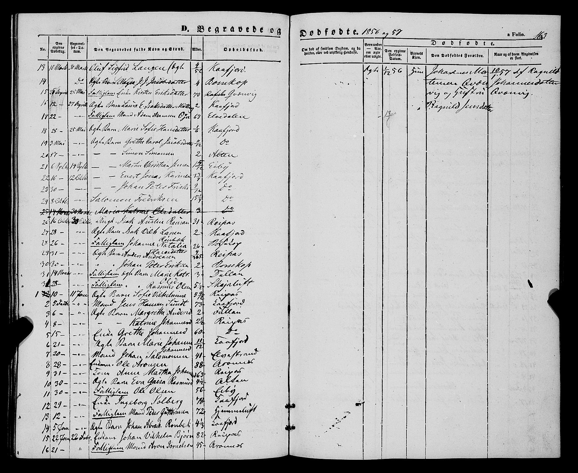 Talvik sokneprestkontor, SATØ/S-1337/H/Ha/L0016kirke: Parish register (official) no. 16, 1847-1857, p. 163