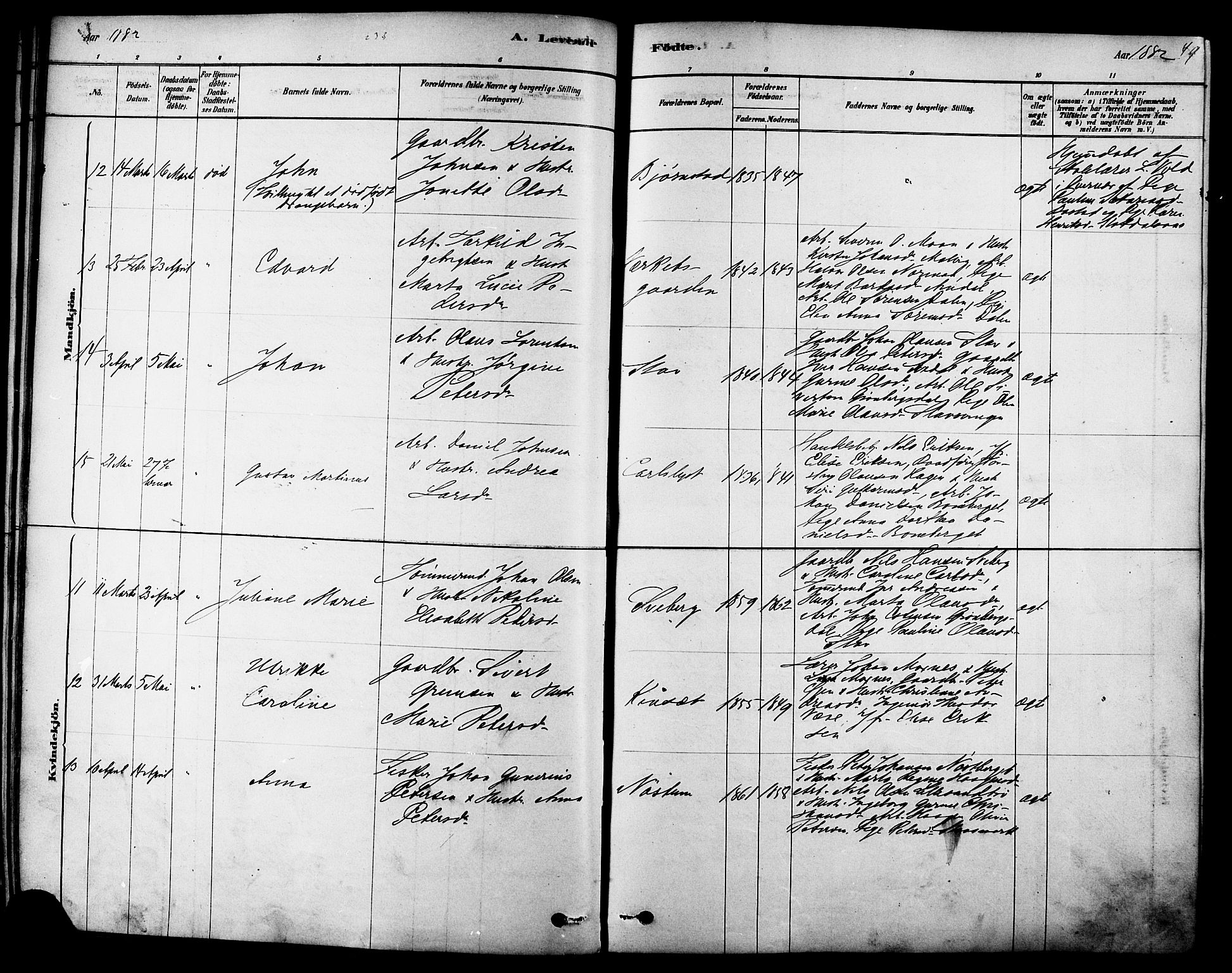 Ministerialprotokoller, klokkerbøker og fødselsregistre - Sør-Trøndelag, AV/SAT-A-1456/616/L0410: Parish register (official) no. 616A07, 1878-1893, p. 49