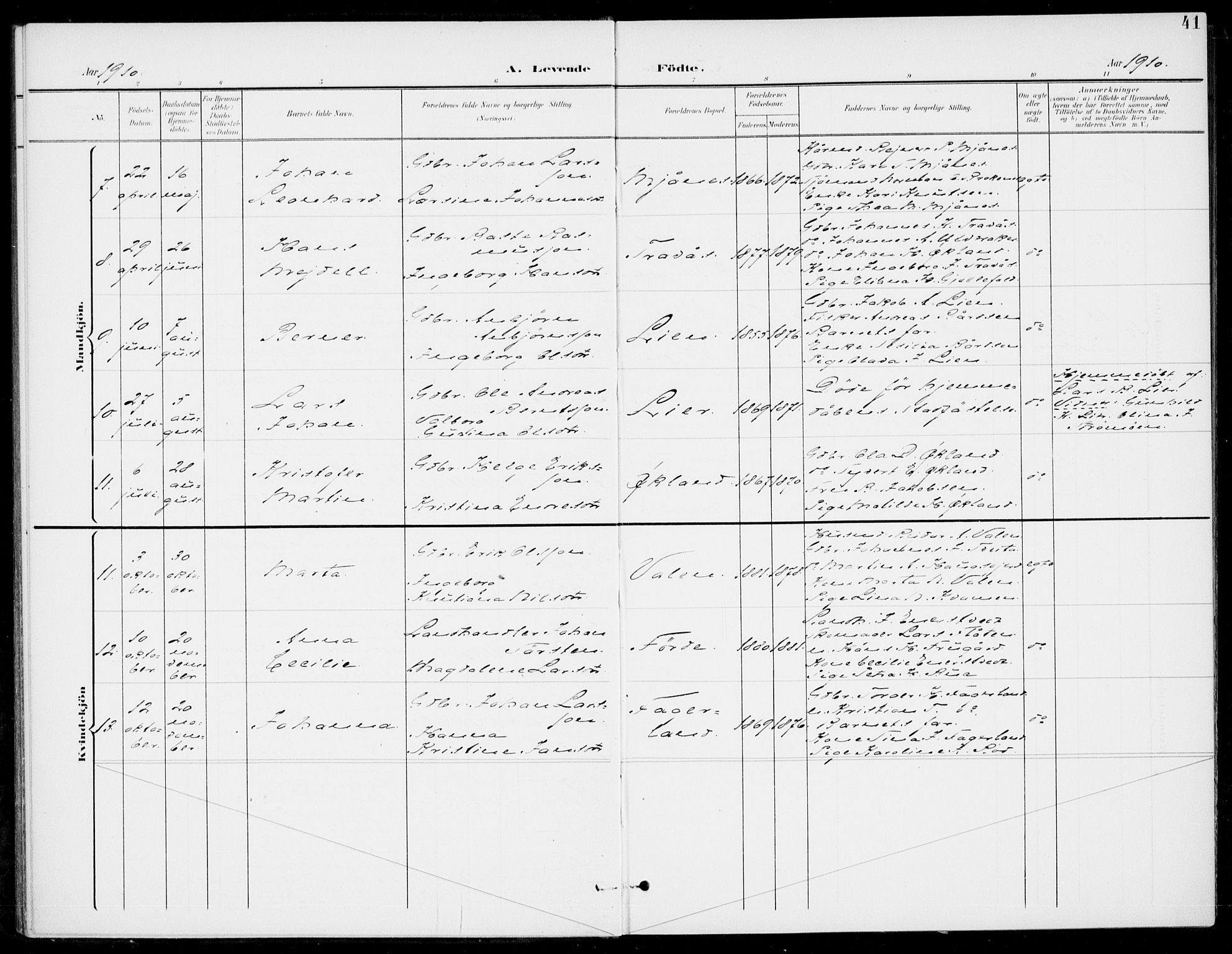 Sveio Sokneprestembete, AV/SAB-A-78501/H/Haa: Parish register (official) no. C 3, 1899-1916, p. 41