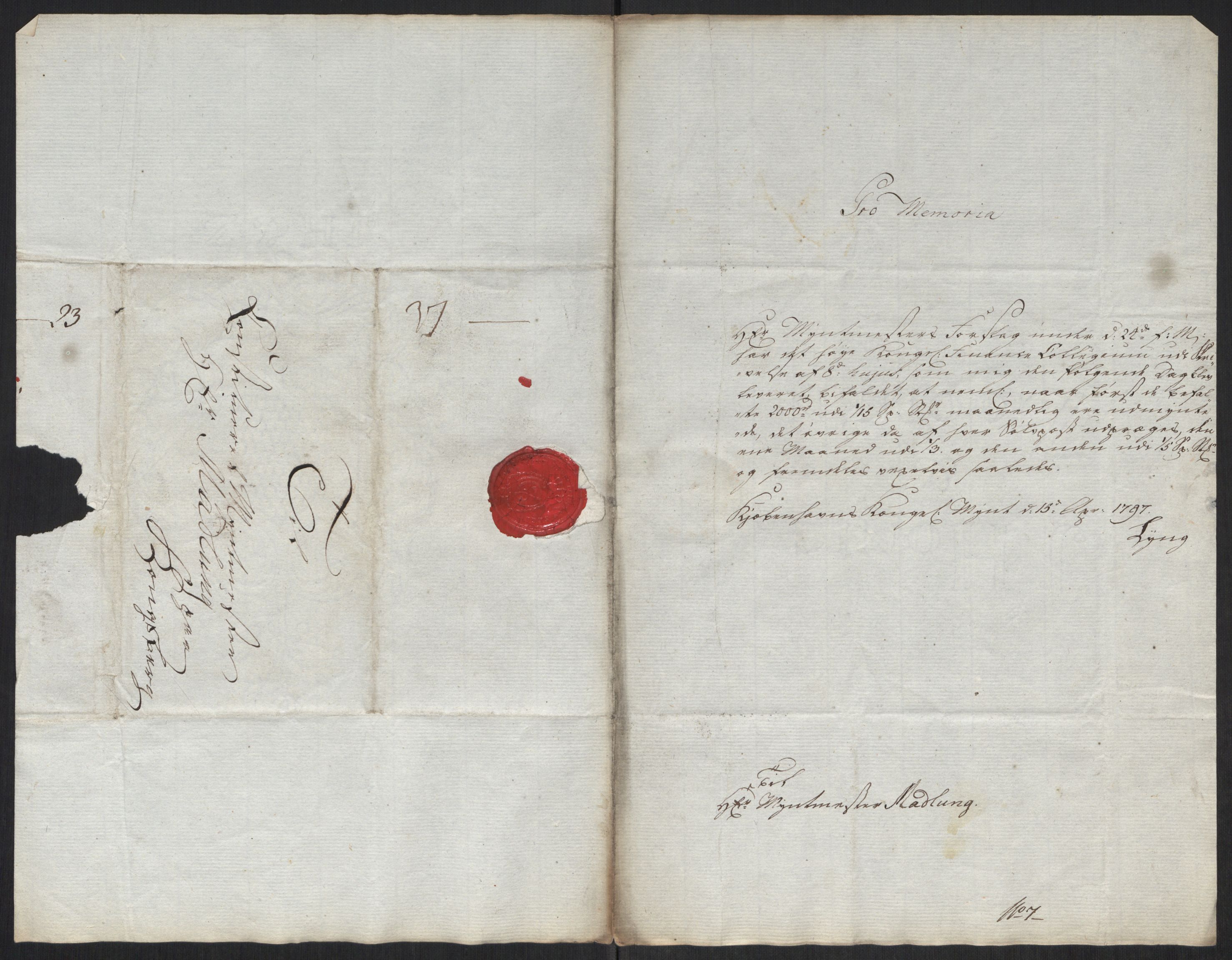 Rentekammeret inntil 1814, Realistisk ordnet avdeling, RA/EA-4070/Oa/L0008: [Y6]: Embetsbrev til myntmesteren på Kongsberg (1797-1806 og 1808-1813), 1797-1813, p. 65