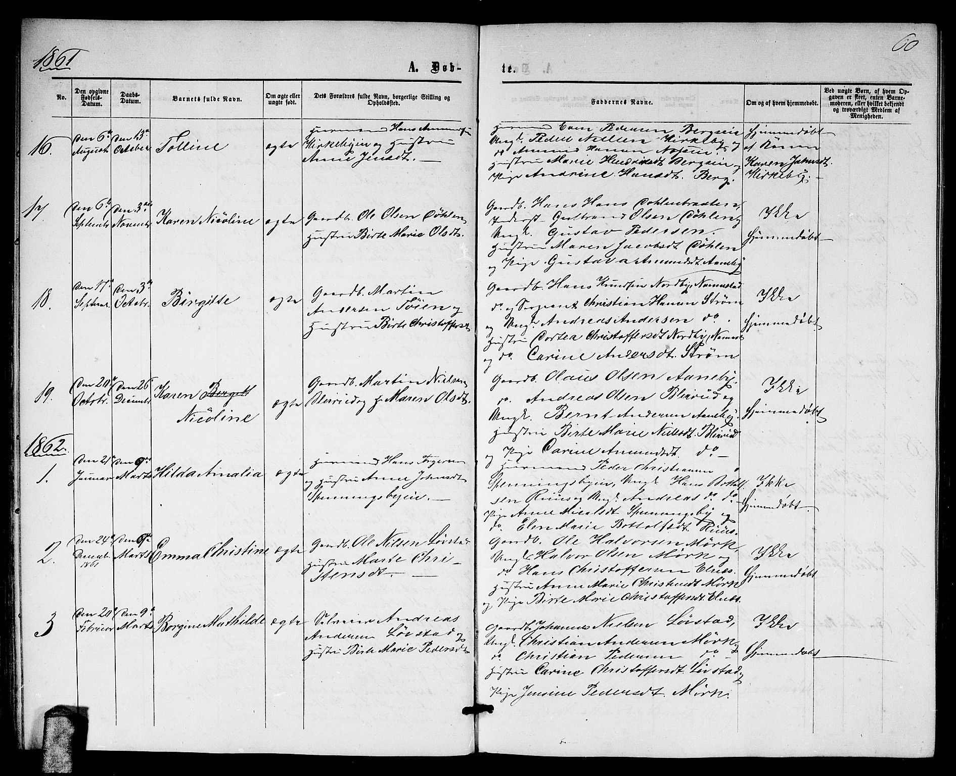 Nittedal prestekontor Kirkebøker, SAO/A-10365a/G/Gb/L0001: Parish register (copy) no. II 1, 1859-1878, p. 60