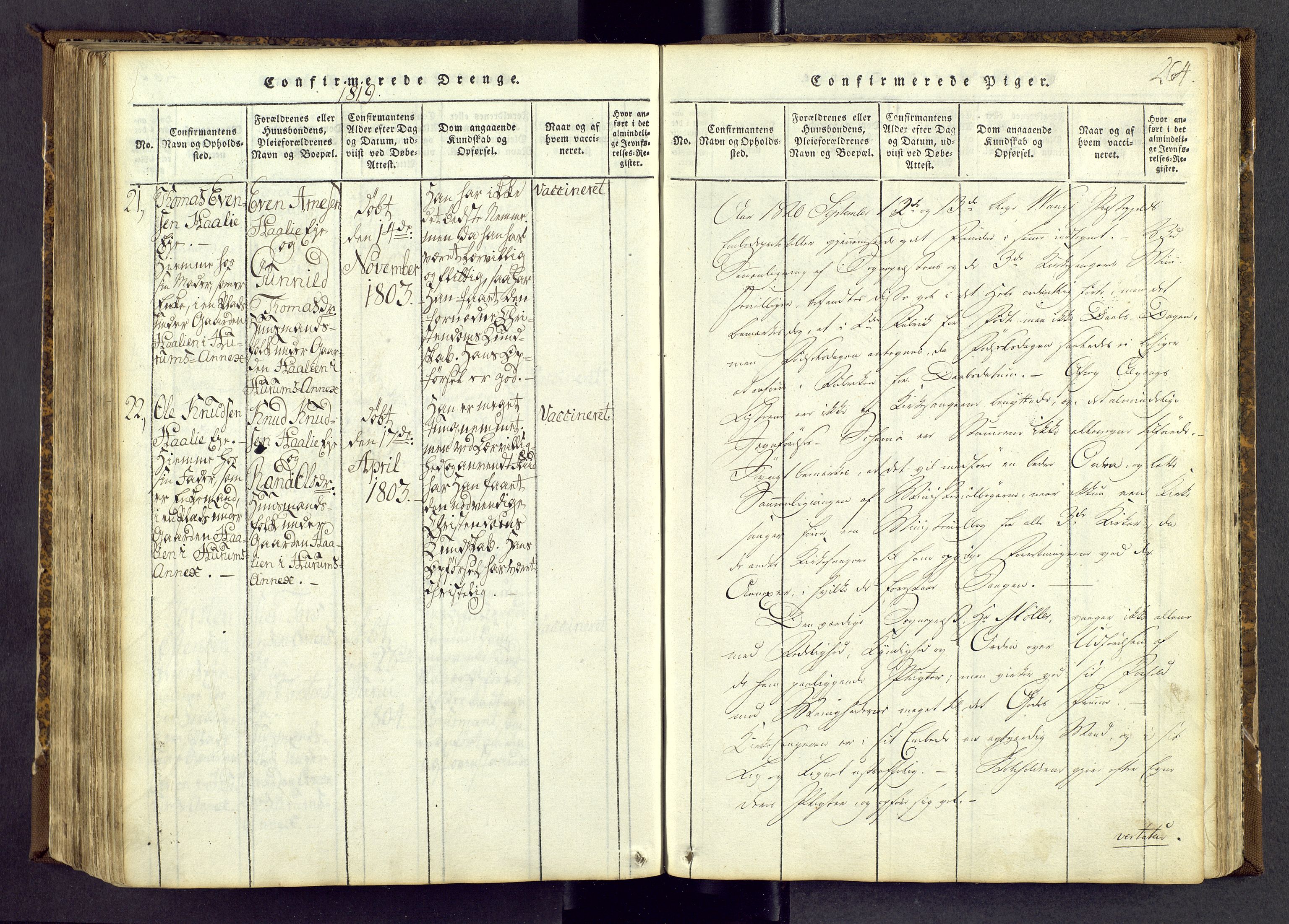 Vang prestekontor, Valdres, SAH/PREST-140/H/Ha/L0004: Parish register (official) no. 4, 1814-1831, p. 264