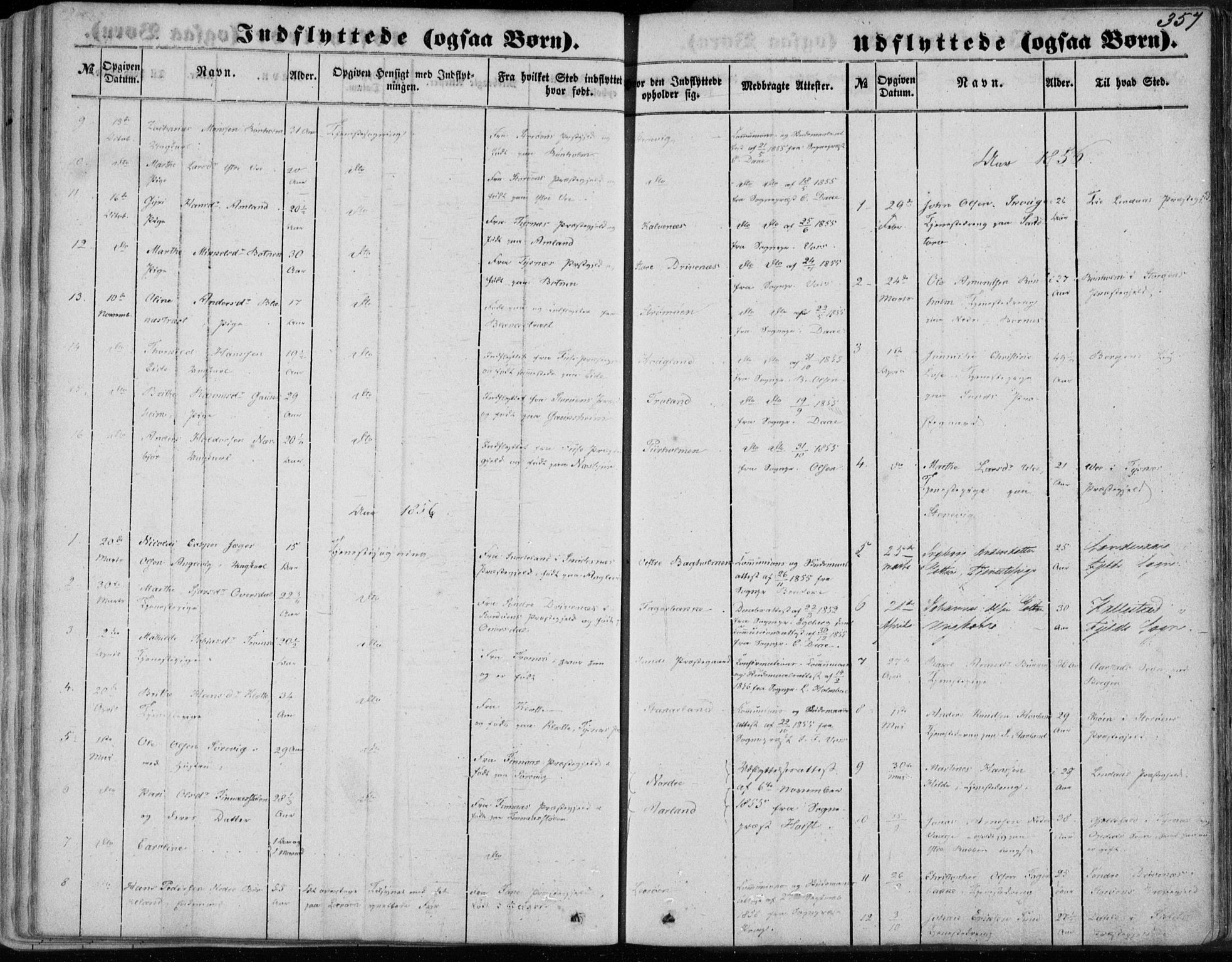 Sund sokneprestembete, AV/SAB-A-99930: Parish register (official) no. A 14, 1850-1866, p. 357