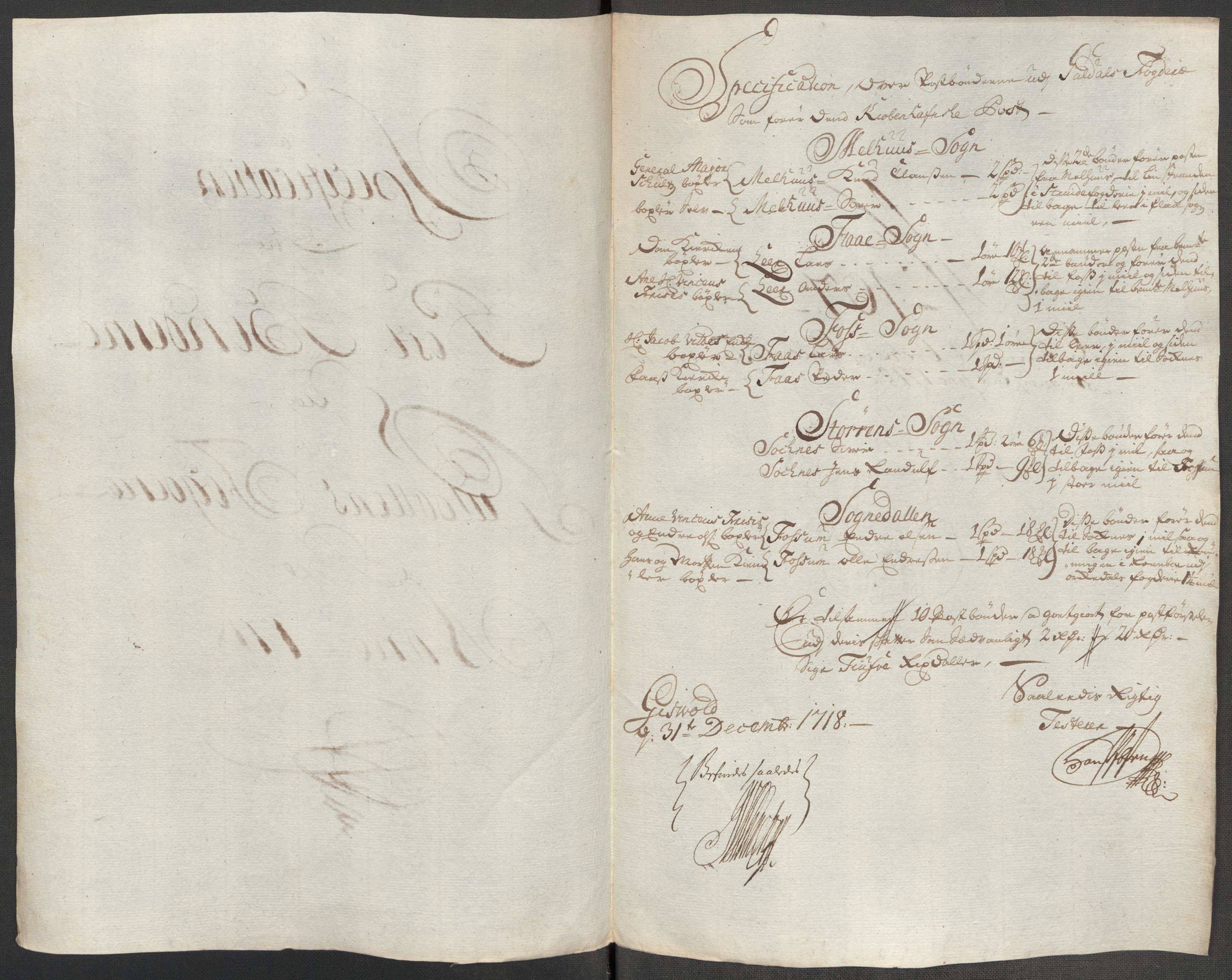 Rentekammeret inntil 1814, Reviderte regnskaper, Fogderegnskap, RA/EA-4092/R60/L3972: Fogderegnskap Orkdal og Gauldal, 1718, p. 278