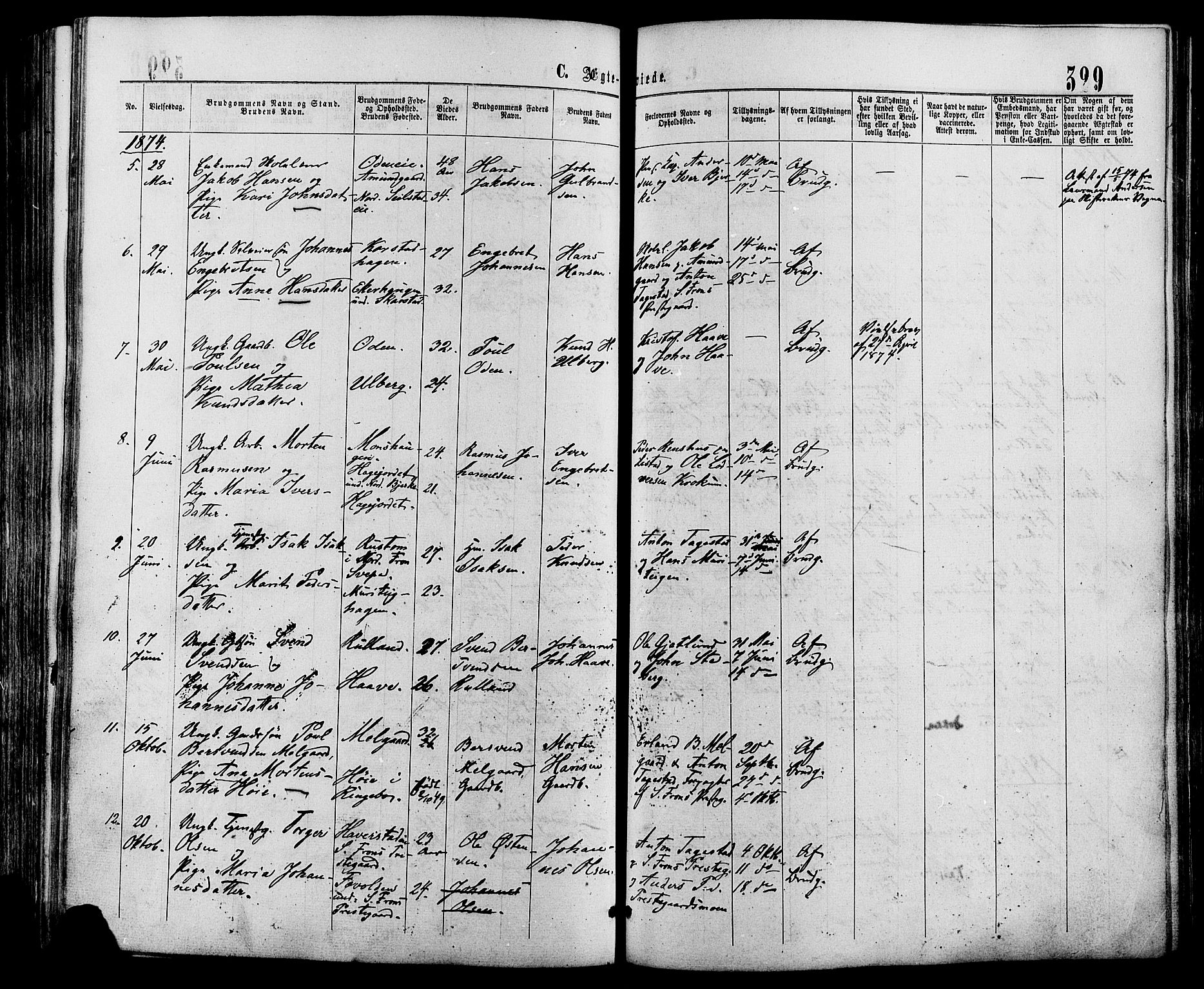 Sør-Fron prestekontor, AV/SAH-PREST-010/H/Ha/Haa/L0002: Parish register (official) no. 2, 1864-1880, p. 329