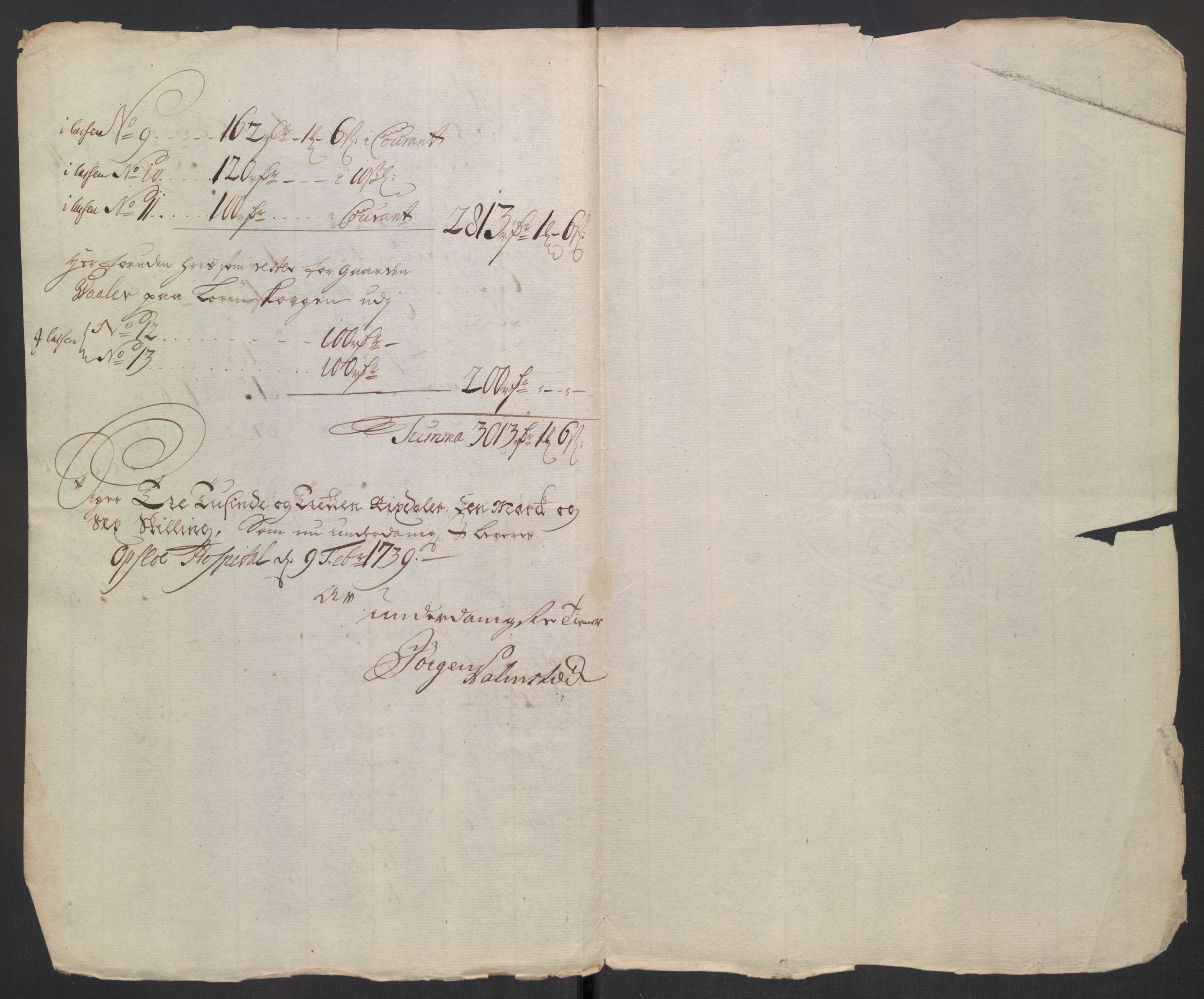 Oslo stiftsdireksjon, AV/SAO-A-11085/K/Kb/L0004/0004: Oslo Hospital / Forstanderen: Dokumenter om regnskapet, 1738, p. 6