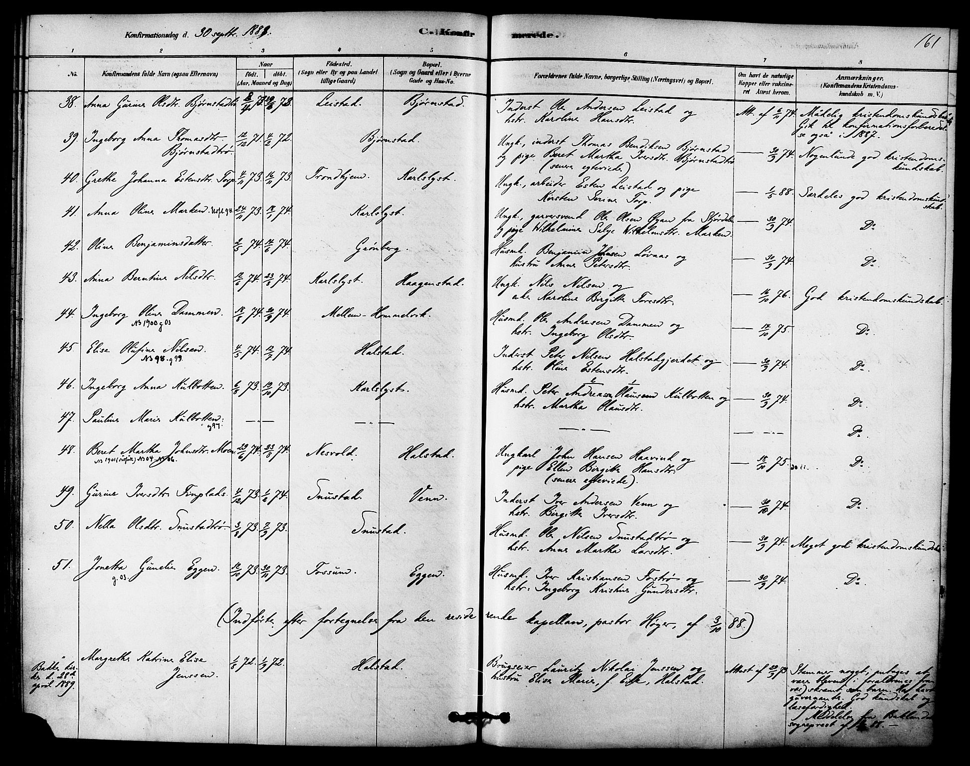 Ministerialprotokoller, klokkerbøker og fødselsregistre - Sør-Trøndelag, SAT/A-1456/616/L0410: Parish register (official) no. 616A07, 1878-1893, p. 161
