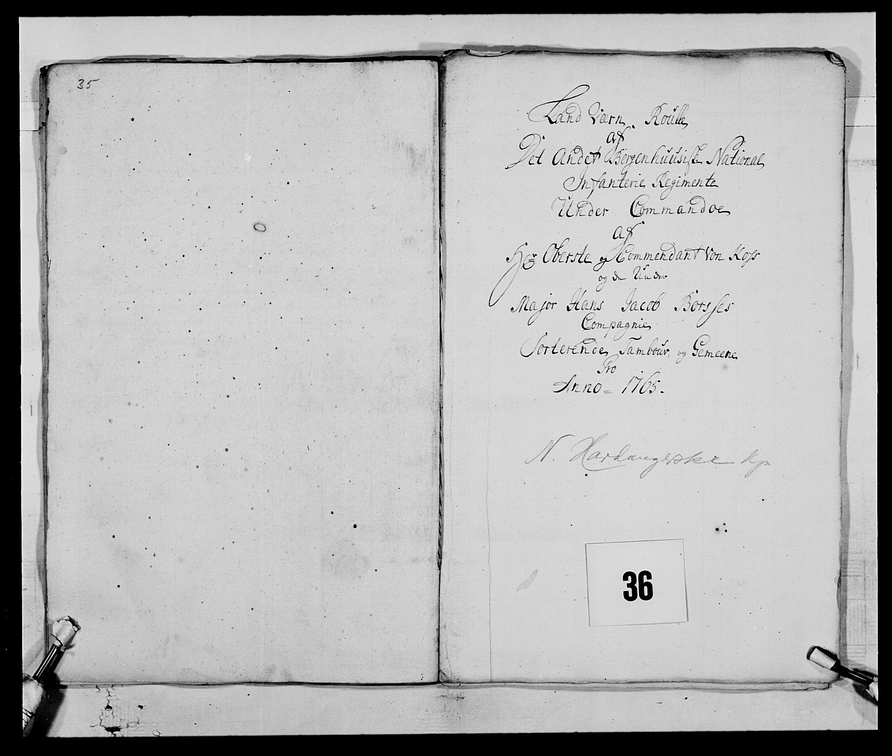 Kommanderende general (KG I) med Det norske krigsdirektorium, RA/EA-5419/E/Ea/L0520b: 2. Bergenhusiske regiment, 1761-1765, p. 461