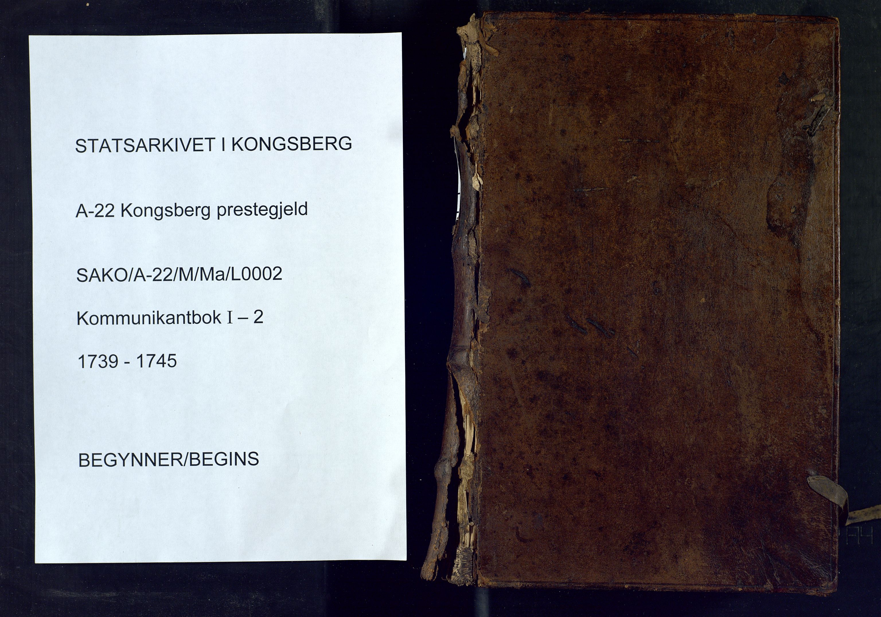 Kongsberg kirkebøker, SAKO/A-22/M/Ma/L0002: Communicants register no. 2, 1739-1745