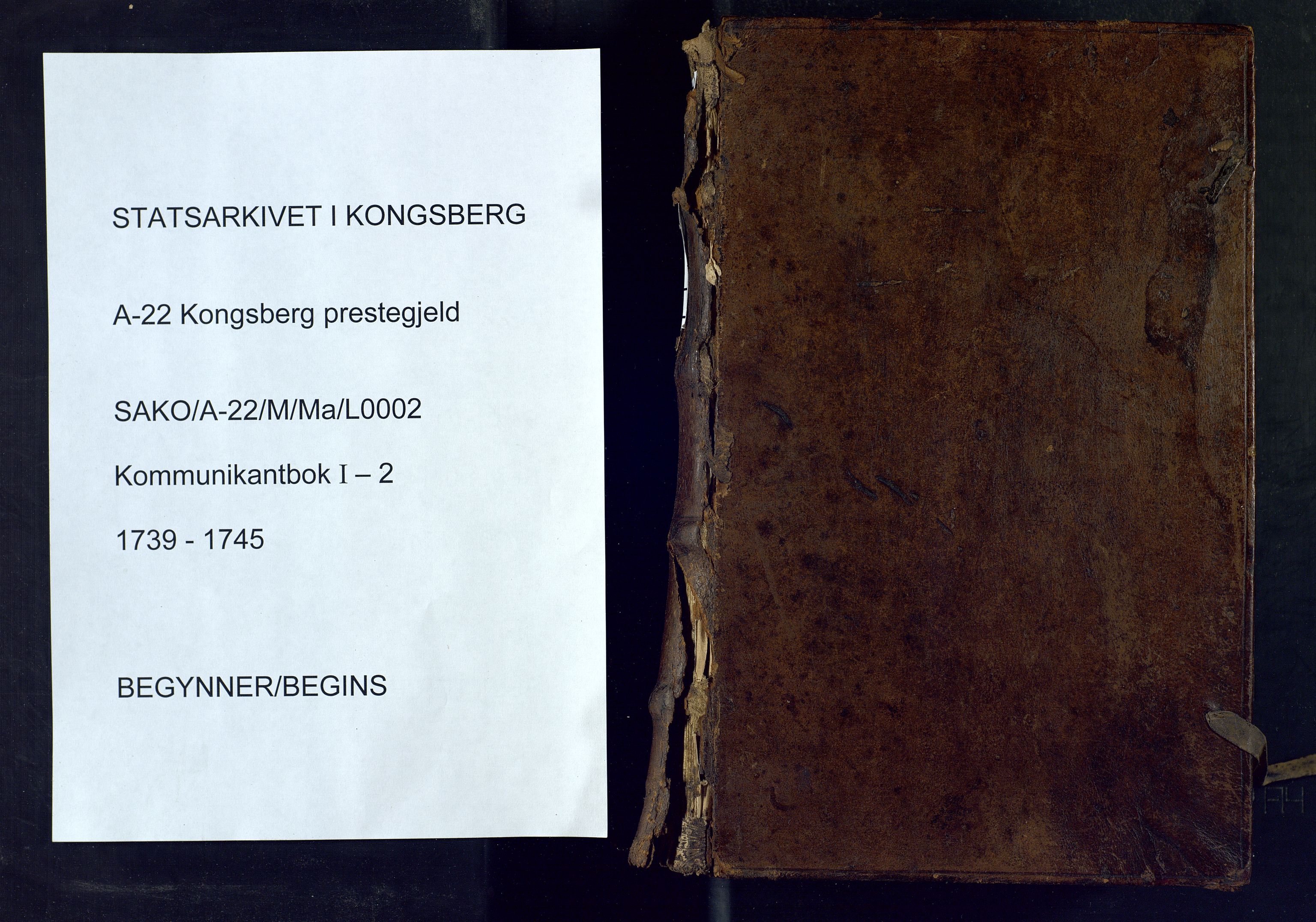 Kongsberg kirkebøker, AV/SAKO-A-22/M/Ma/L0002: Communicants register no. 2, 1739-1745