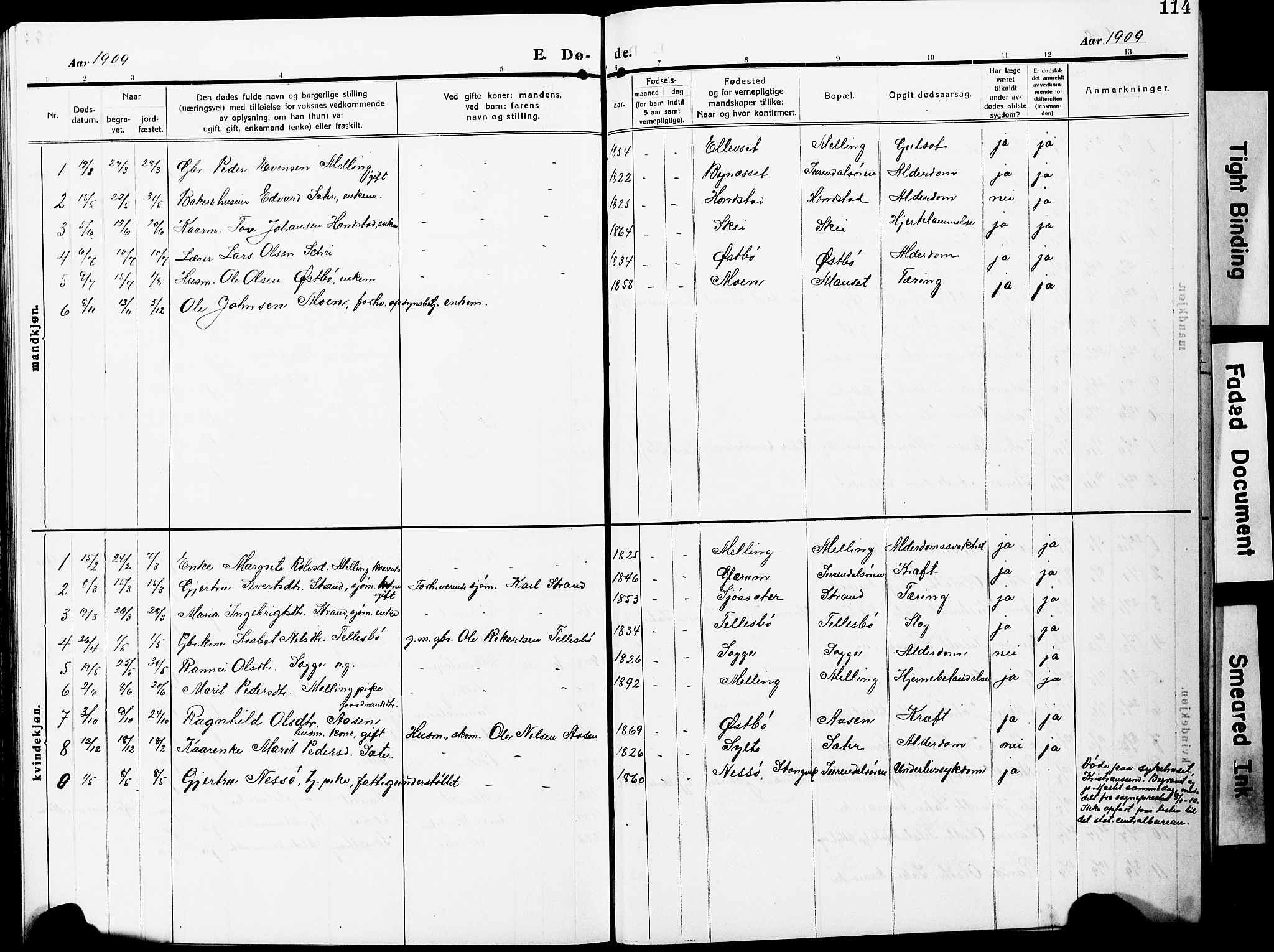 Ministerialprotokoller, klokkerbøker og fødselsregistre - Møre og Romsdal, SAT/A-1454/596/L1059: Parish register (copy) no. 596C02, 1908-1922, p. 114